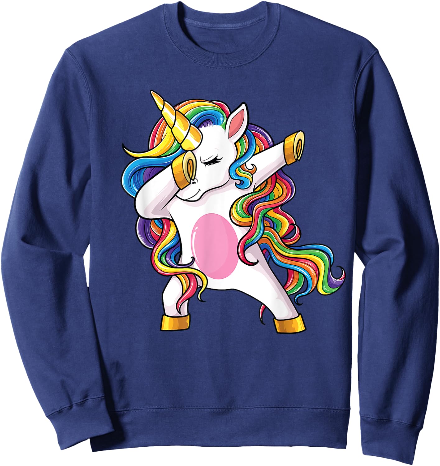Dabbing Unicorn Shirt Dab Unicorns Girls Kids Women Sweatshirt - Sweatshirt | Navy