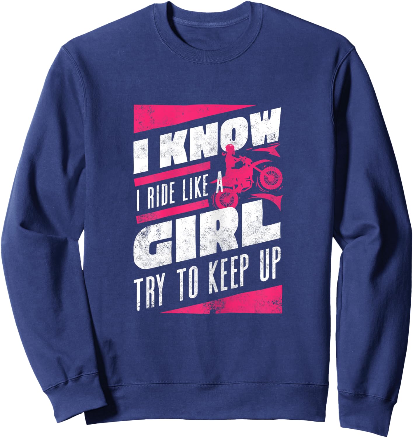 Funny Motorcycle Lover Graphic Women Girls Kids Motorbike Sweatshirt - Sweatshirt | Navy