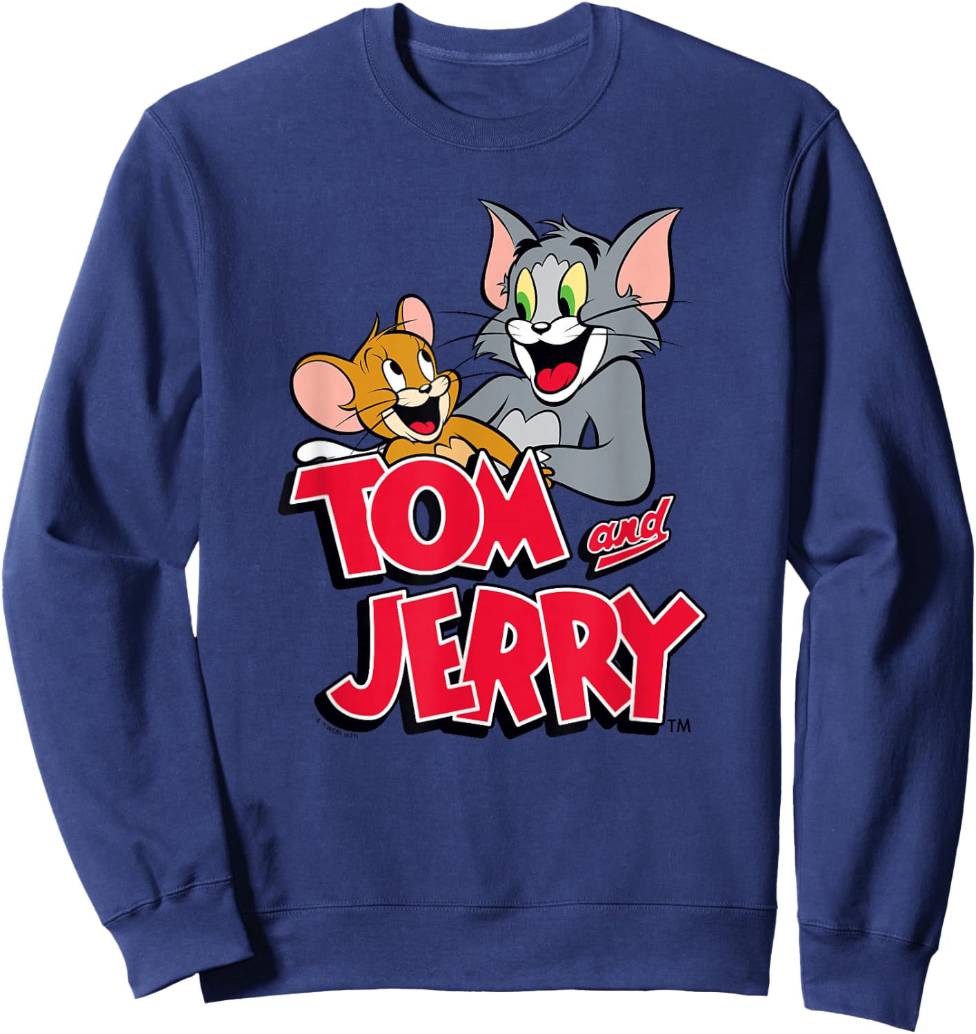 Tom and Jerry Happy Classic Logo Sweatshirt - Sweatshirt | Navy