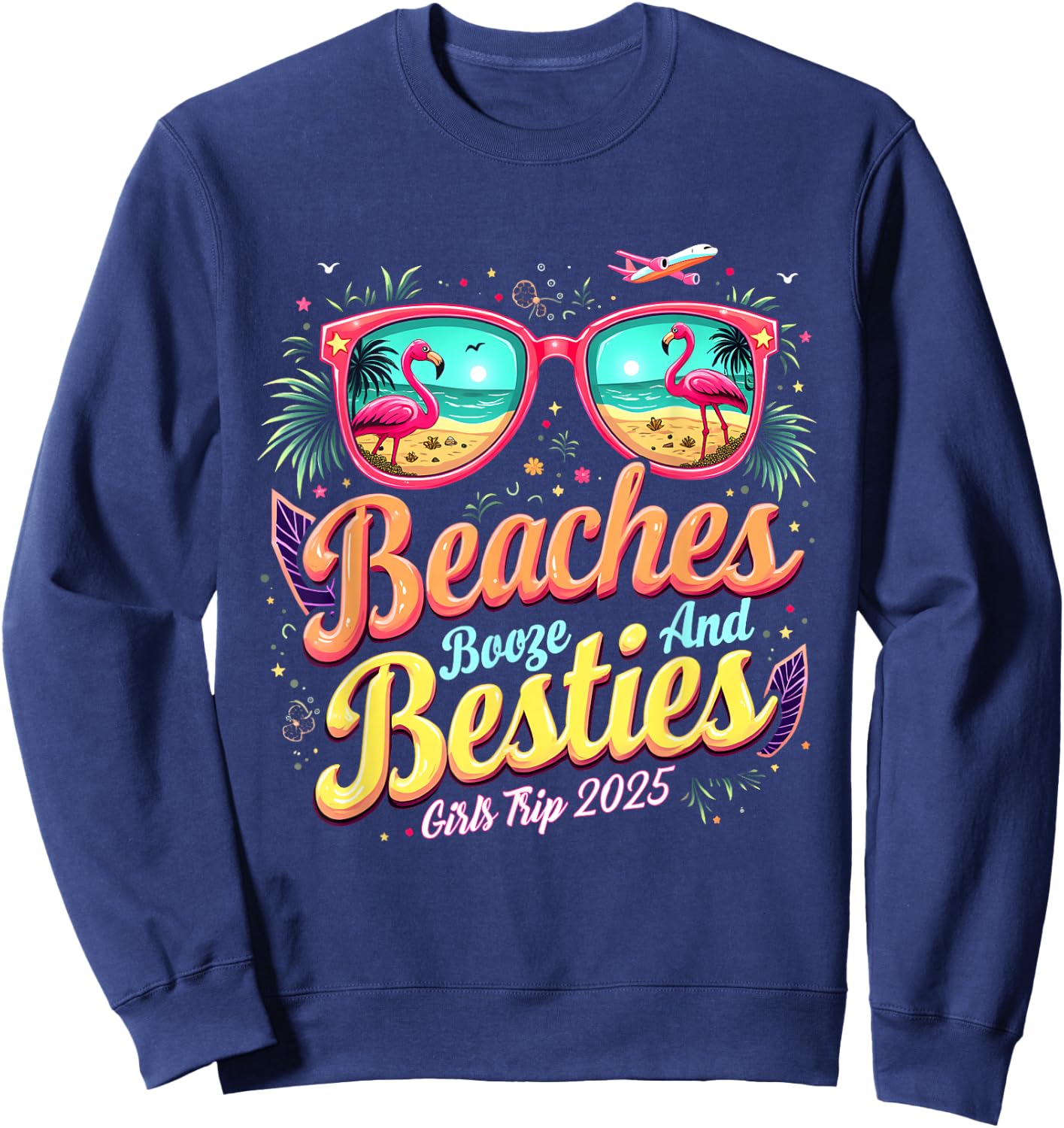 Mexico Trip Beaches Booze Besties Girls Trip Beach Lover Sweatshirt - Sweatshirt | Navy