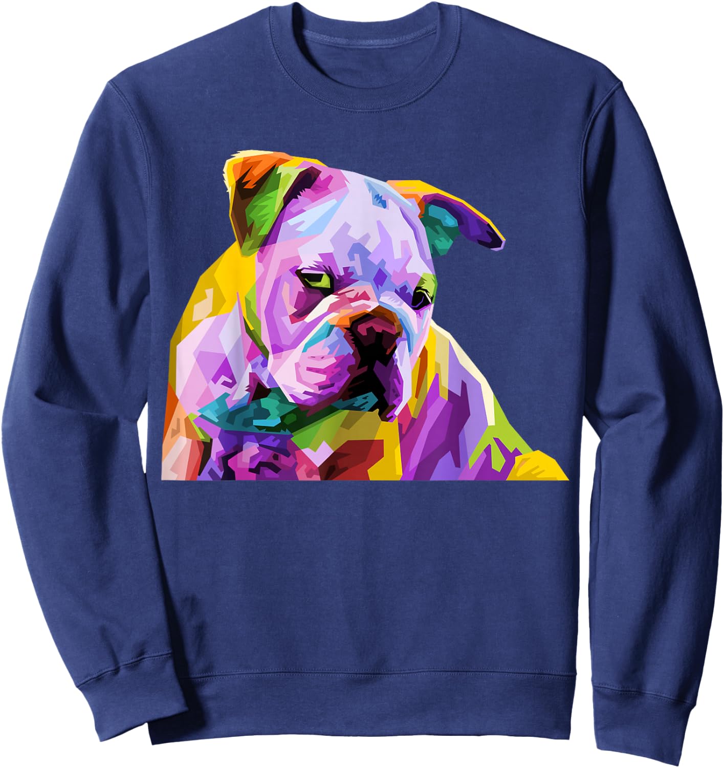 English British Bulldog Pop Art Portrait for Dog Owners Sweatshirt - Sweatshirt | Navy