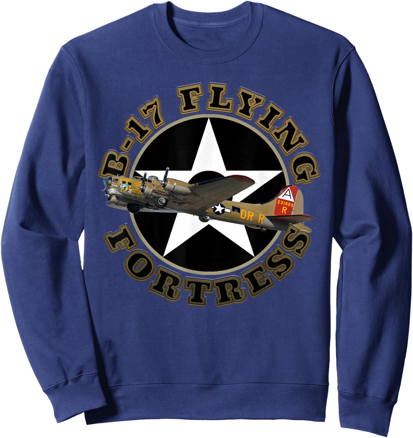 B-17 Flying Fortress Heavy Bomber Air Shows Plane Spotting Sweatshirt - Sweatshirt | Navy