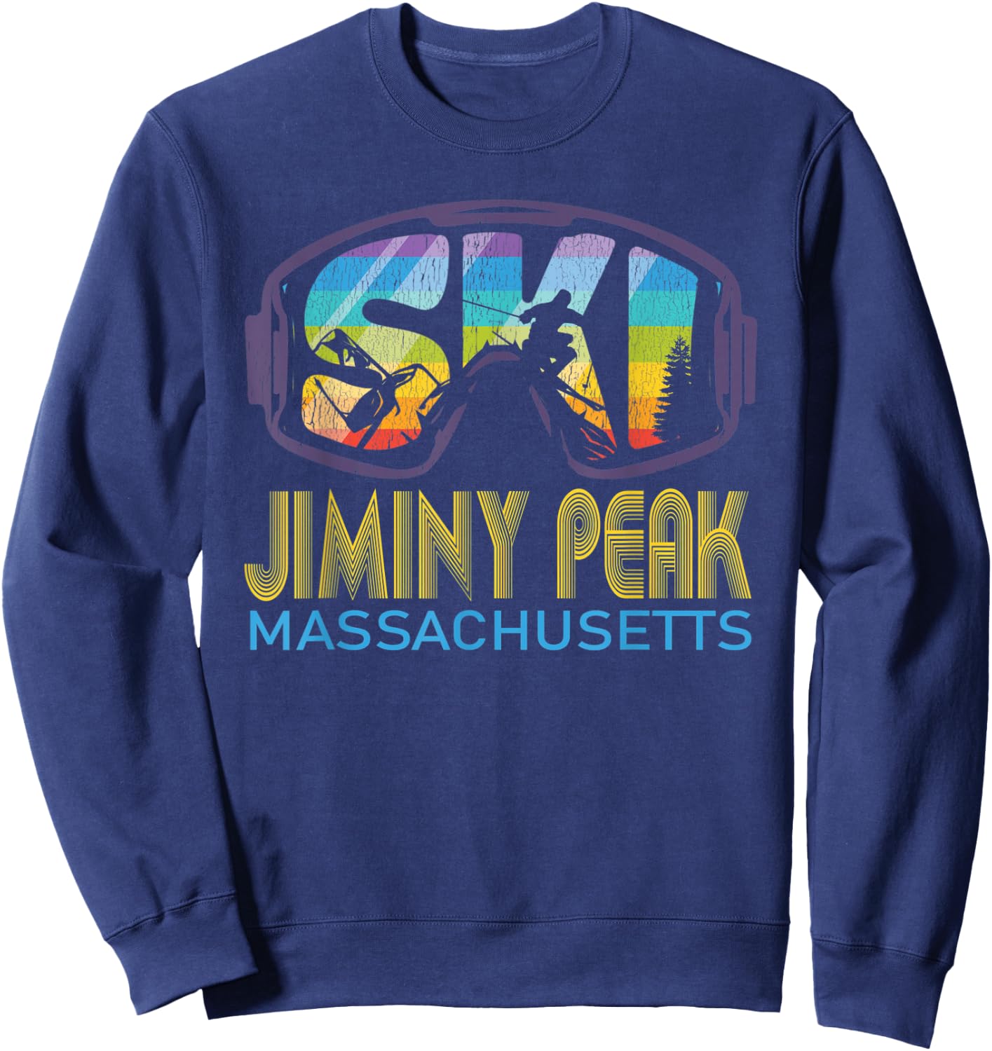Ski Jiminy Peak Massachusetts Skiing Vacation Sweatshirt - Sweatshirt | Navy