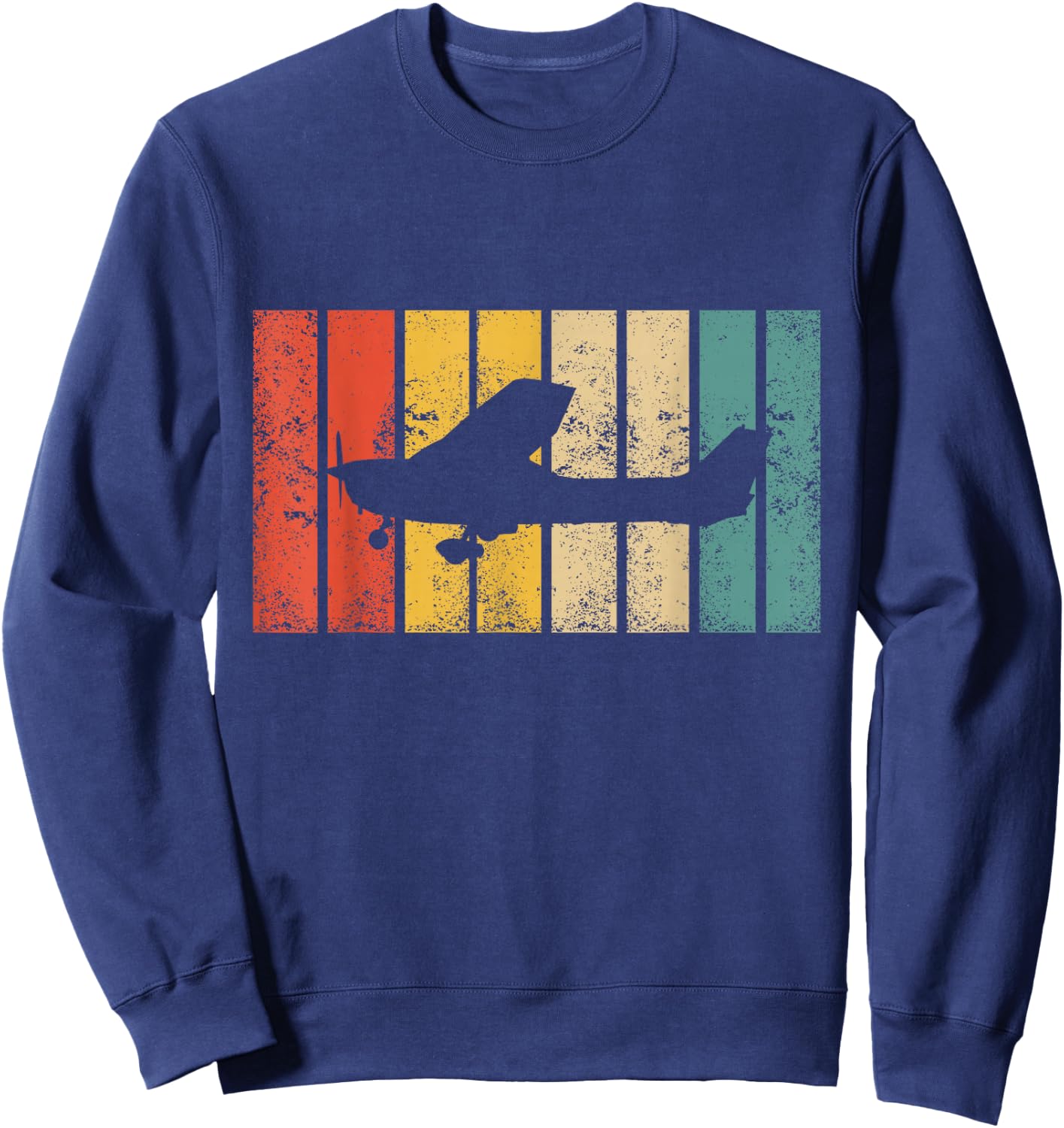 Retro Pilot Aviator - Vintage Airplane Aviation Sweatshirt - Sweatshirt | Navy