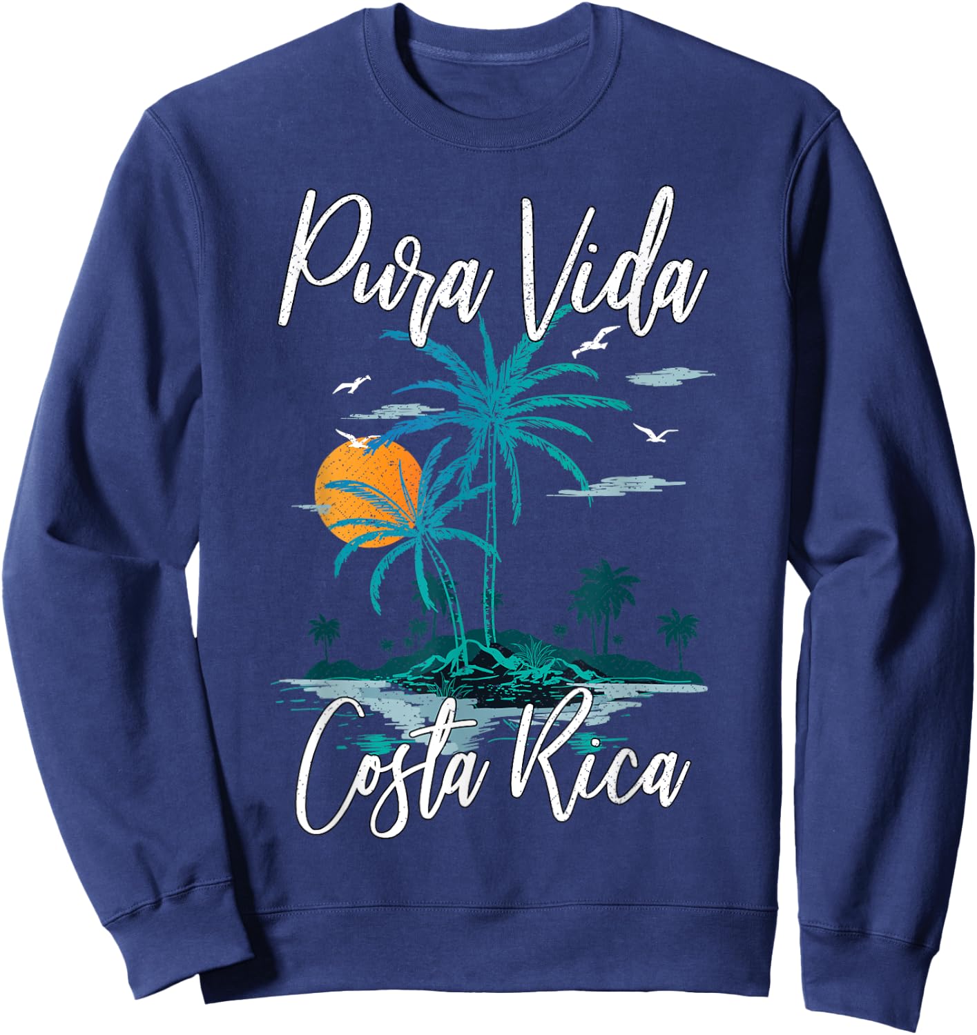 Vintage Family Vacation Costa Rica Pura Vida Beach Sweatshirt - Sweatshirt | Navy