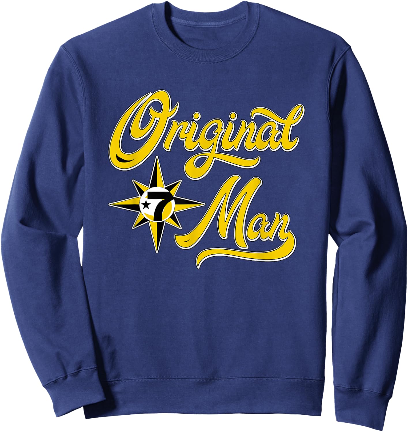 Original Man Allah 7 Logo Crescent Star 5 percent Sweatshirt - Sweatshirt | Navy