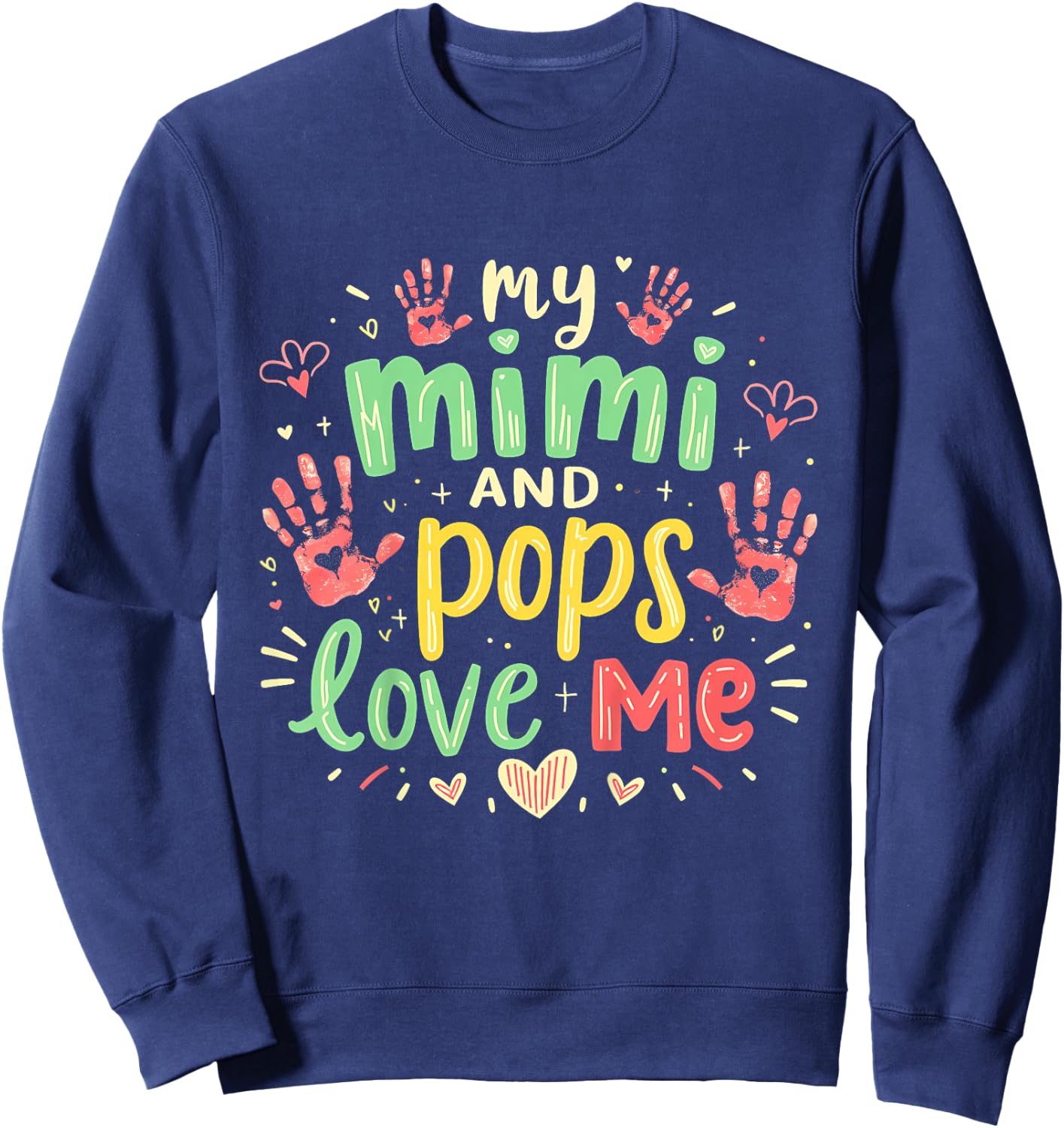 Kids My Mimi and Pops Granddaughter & Grandson Sweatshirt - Sweatshirt | Navy