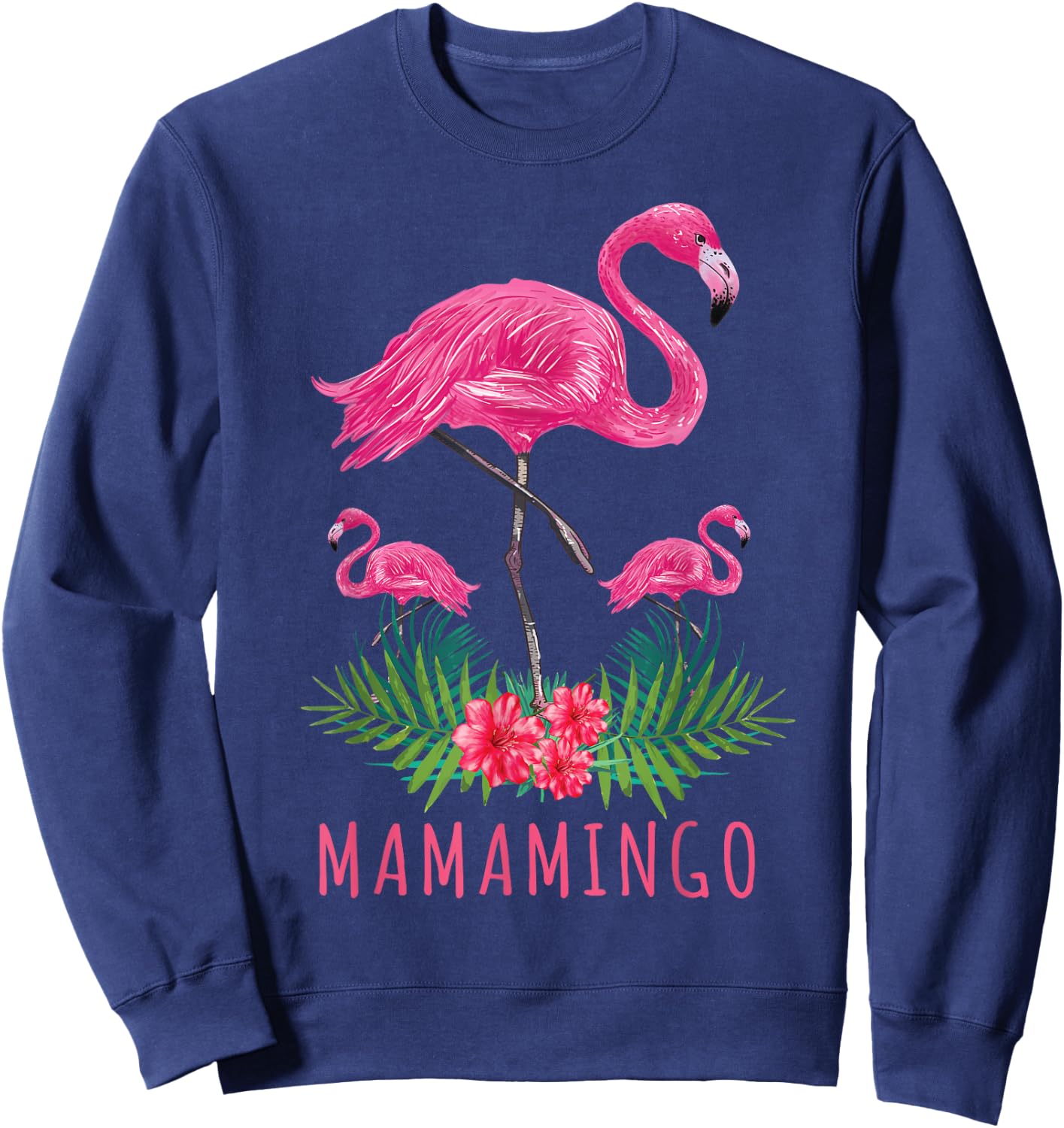 Cute Mothers Day Gift Funny Mom Flamingo With Kids Mamamingo Sweatshirt - Sweatshirt | Navy