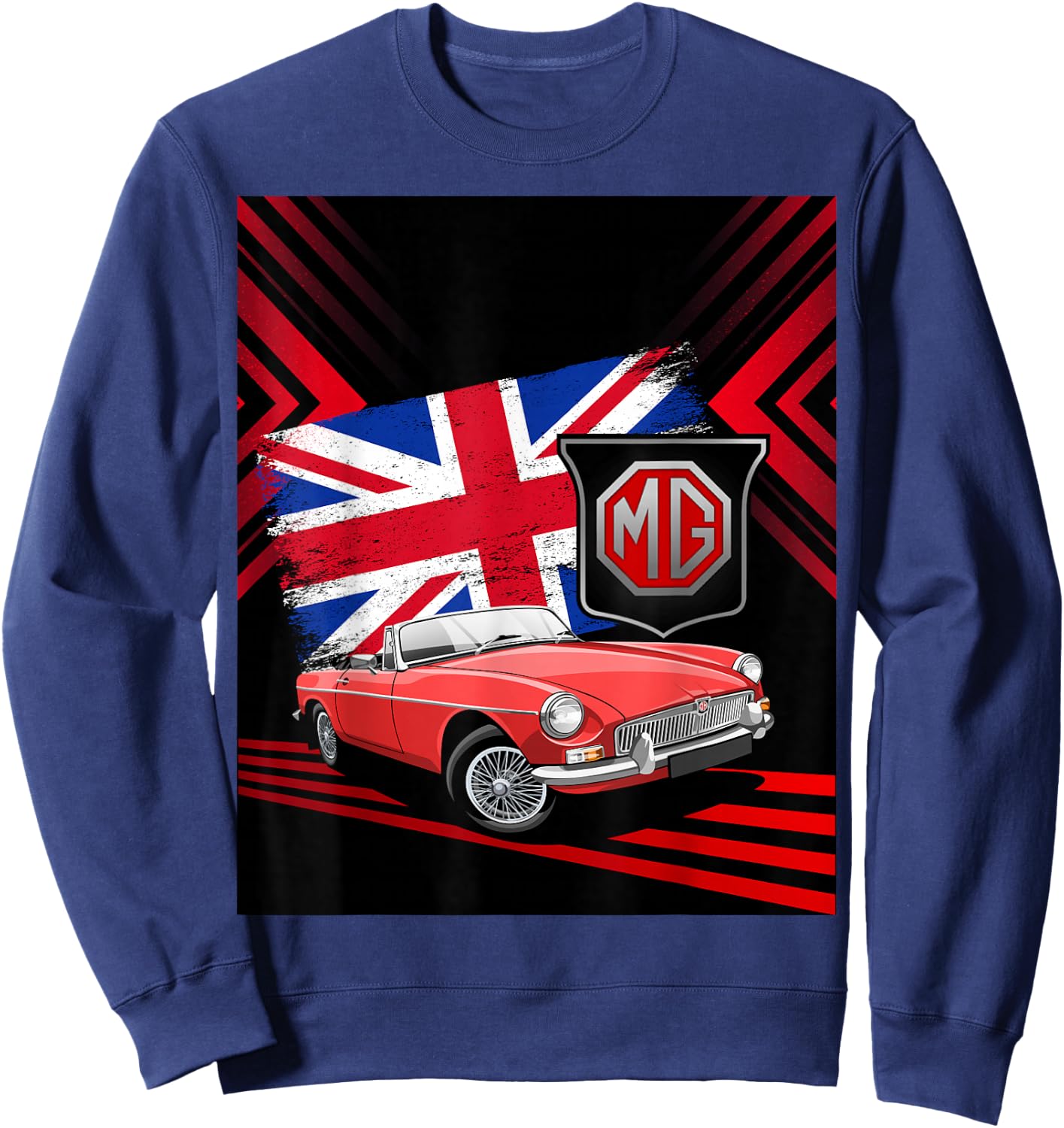British Classic Sports Car - MG MGB Convertible Sweatshirt - Sweatshirt | Navy
