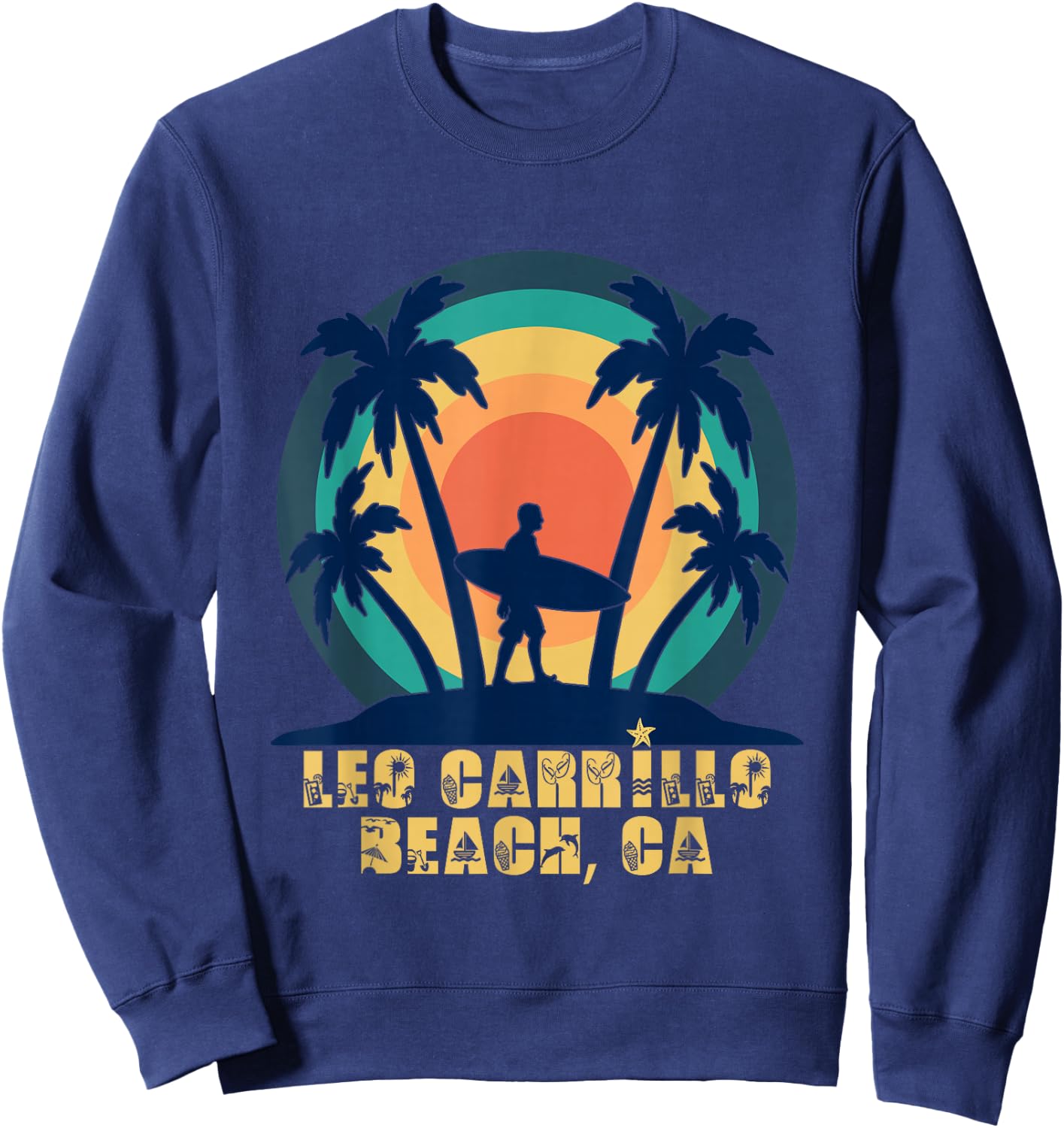 Leo Carrillo Beach CA, California Beach Lover Sweatshirt - Sweatshirt | Navy