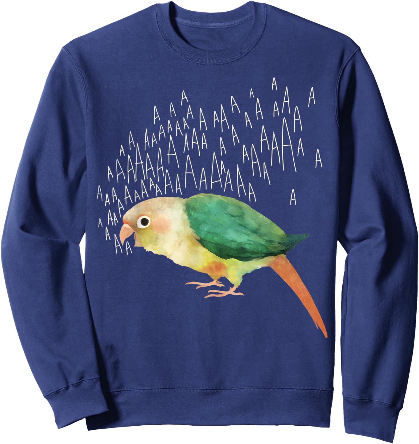 Screaming Turquoise Pineapple Green Cheek Conure Sweatshirt - Sweatshirt | Navy