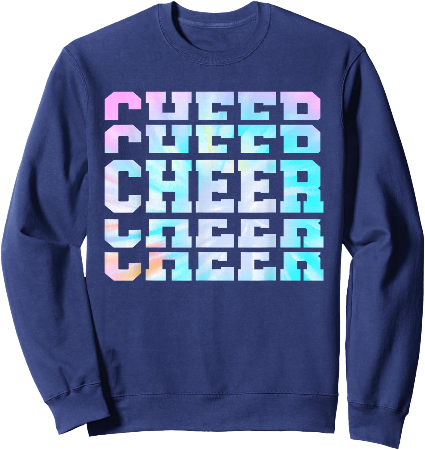 Tie Dye Cheerleading for Cheerleader Squad Girl BFF Cheer Sweatshirt - Sweatshirt | Navy