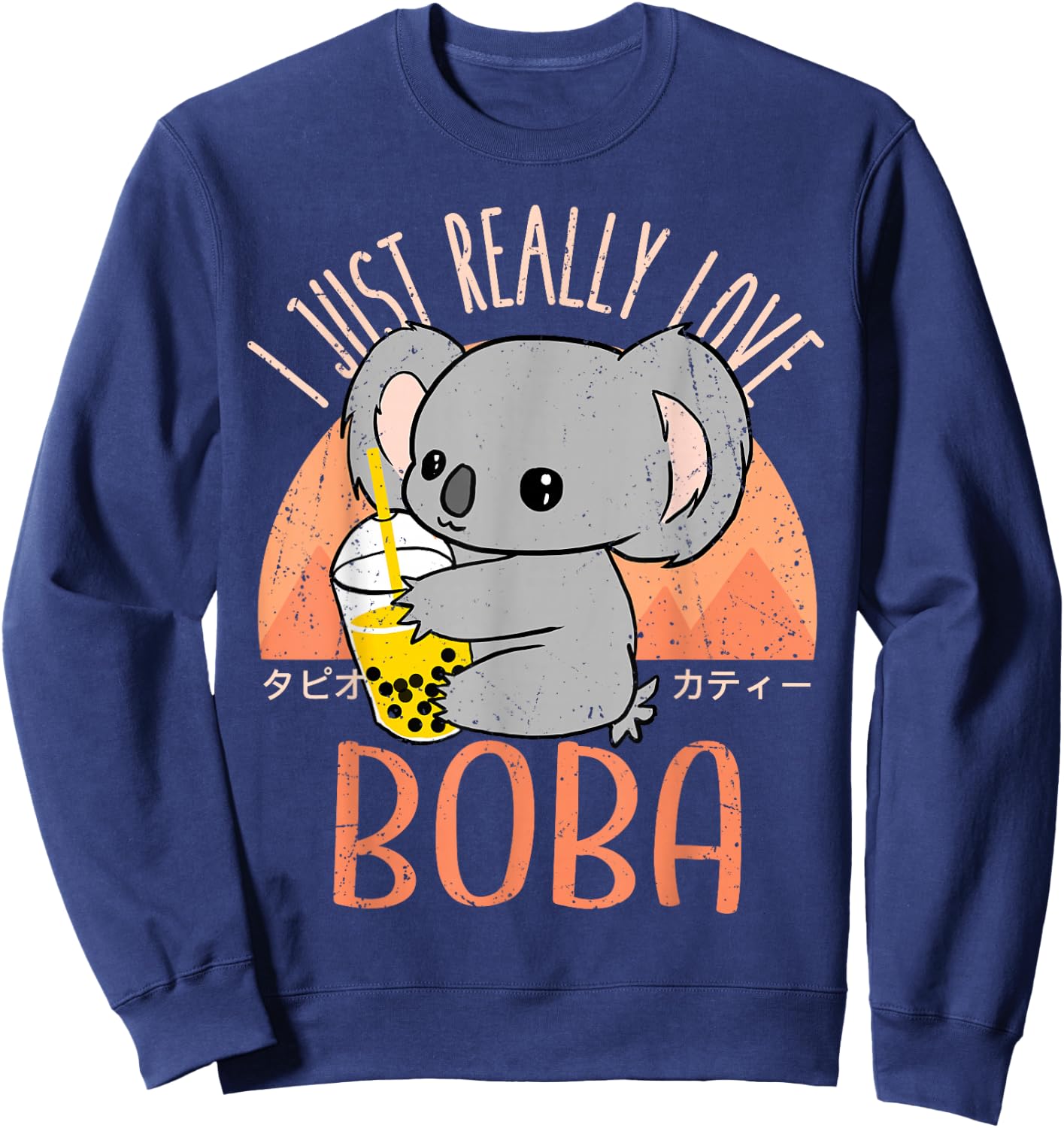 Kawaii Koala I Just Love Boba Bubble Tea Sweatshirt - Sweatshirt | Navy