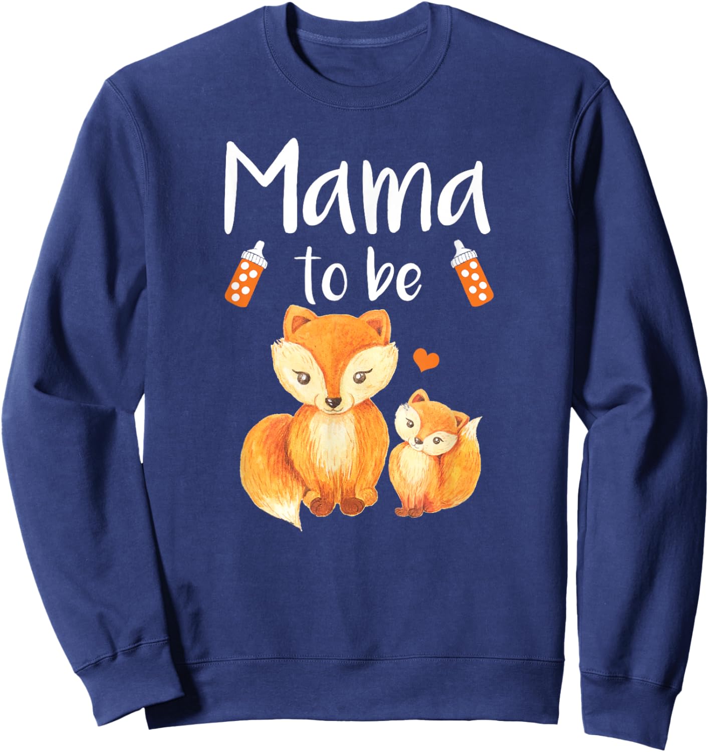 Mama To Be Fox Baby Shower Cute Forest Animal Sweatshirt - Sweatshirt | Navy