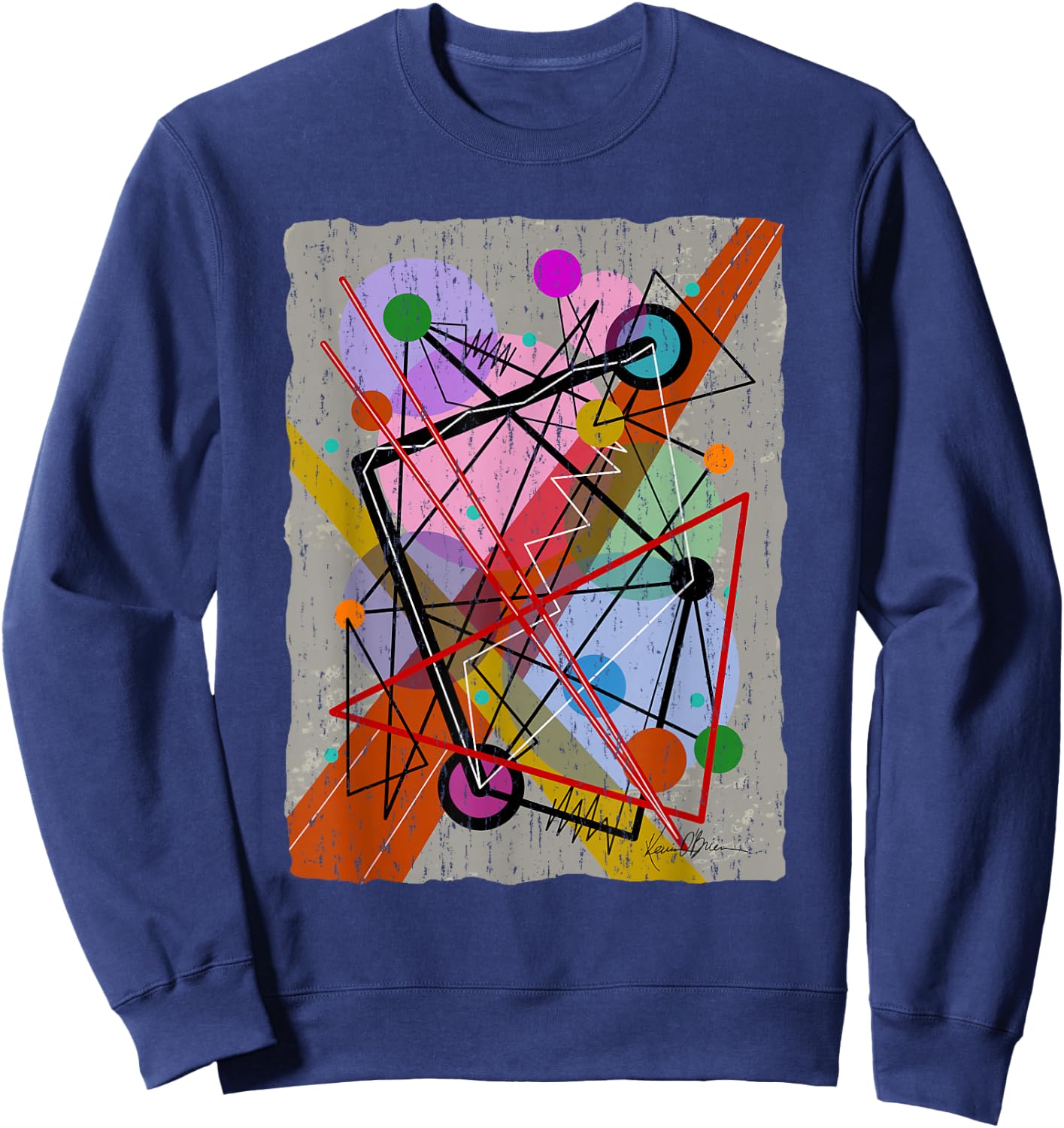 Original Art Shirts Style by Kandinsky Mid Century Bauhaus Sweatshirt - Sweatshirt | Navy