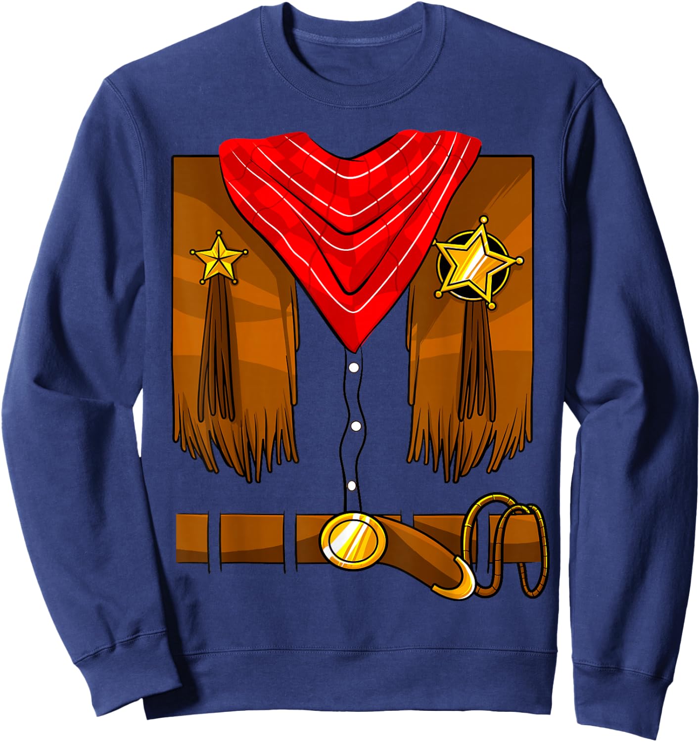 Cowboy Costume Boys Cowgirl Girls Halloween Toddler Kids Small Sweatshirt - Sweatshirt | Navy