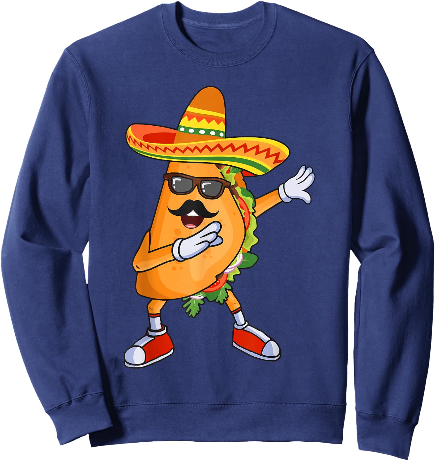 Dabbing Taco Funny Cinco de Mayo Mexican party Sweatshirt - Sweatshirt | Navy