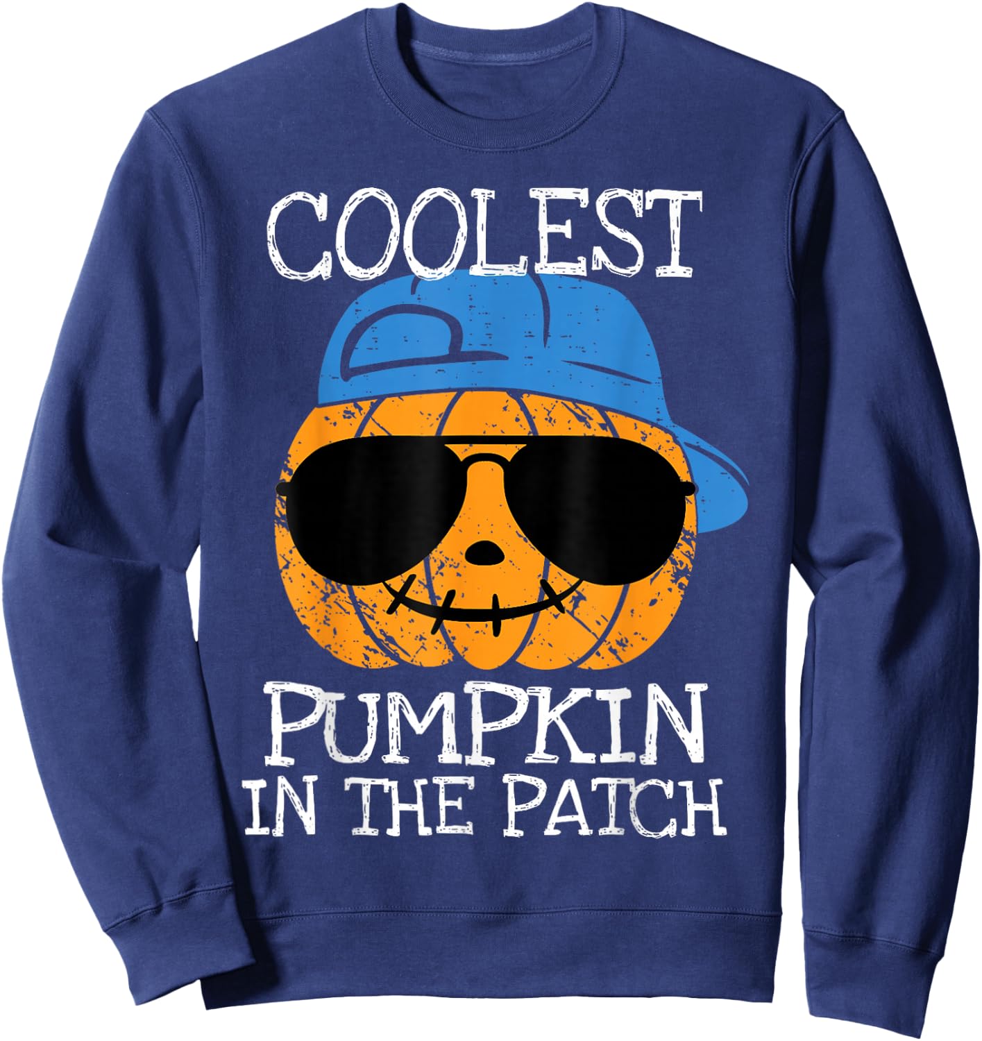 Coolest Pumpkin In The Patch Halloween Boys Girls Teen Kids Sweatshirt - Sweatshirt | Navy
