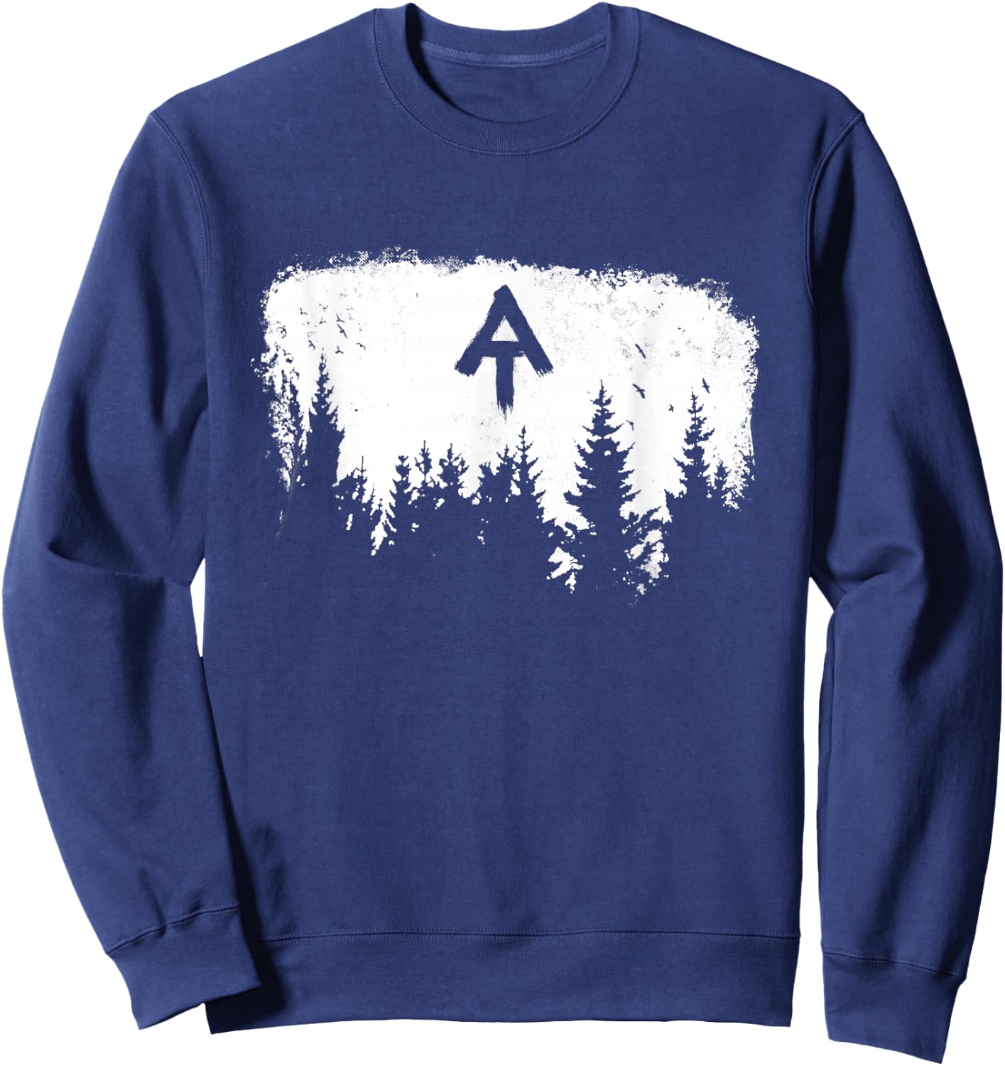 White Blaze Appalachian at Trail Minimalist Pine Tree Hike Sweatshirt - Sweatshirt | Navy