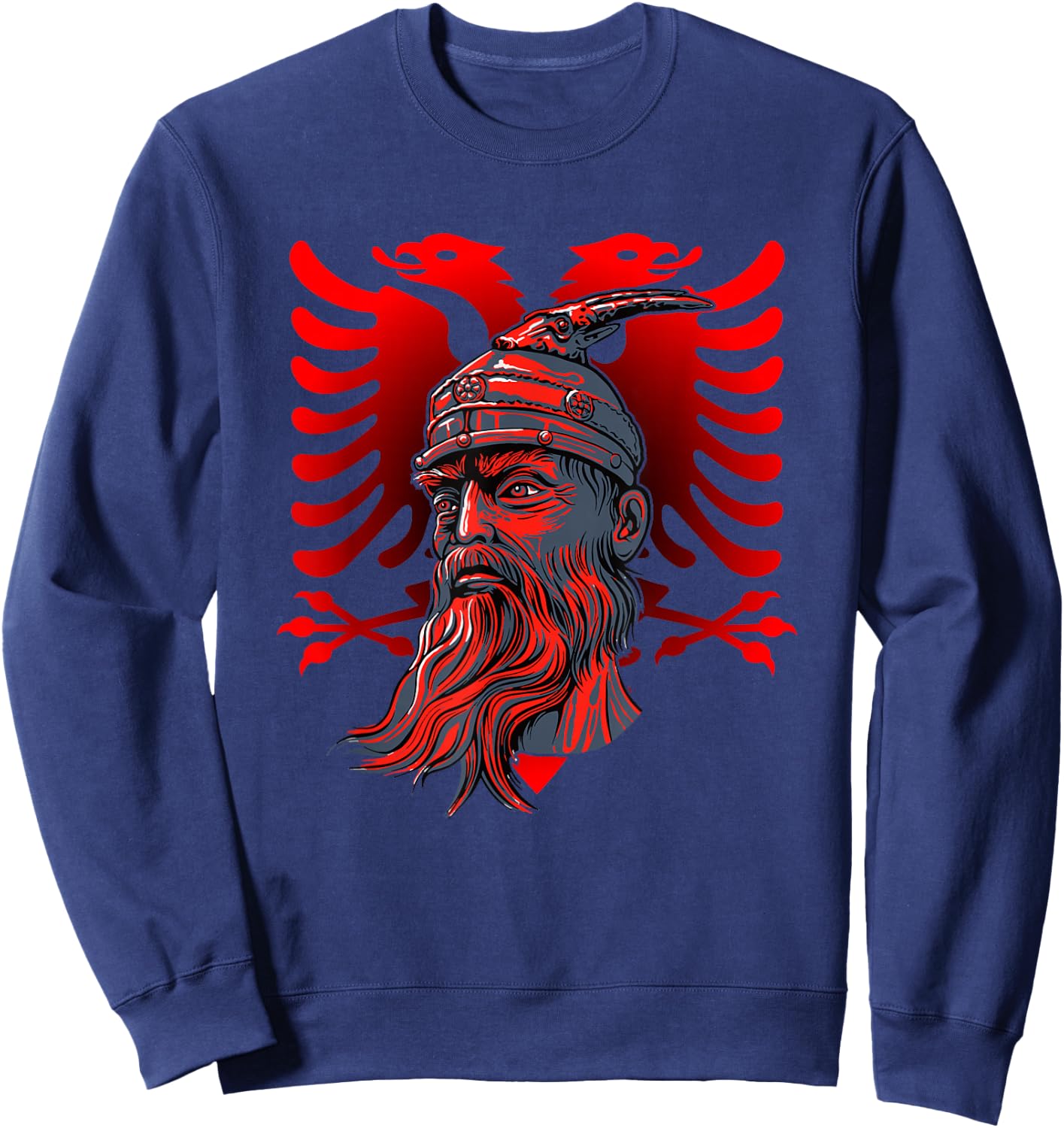 Skanderbeg Albanian National Hero Eagle Kosovo Albanian Sweatshirt - Sweatshirt | Navy