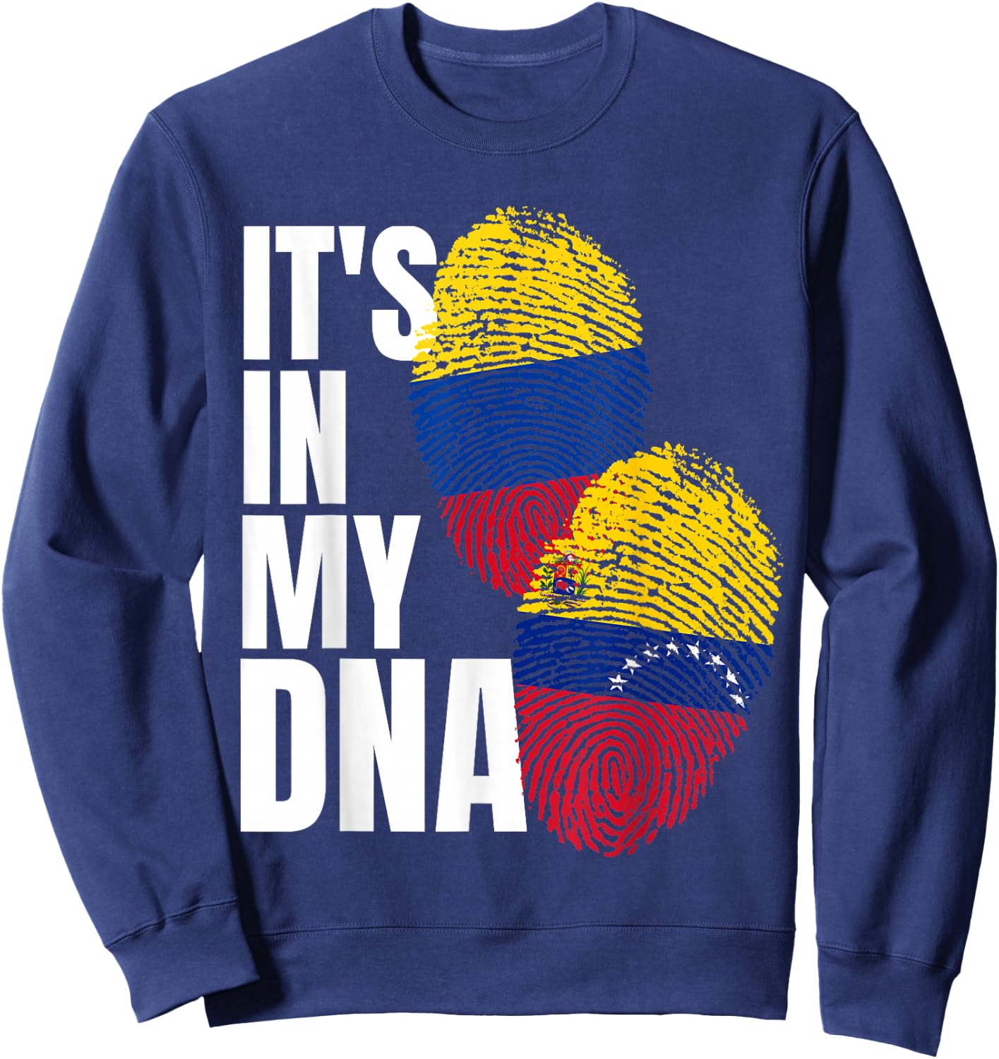 Colombian And Venezuelan DNA Mix Flag Heritage Sweatshirt - Sweatshirt | Navy