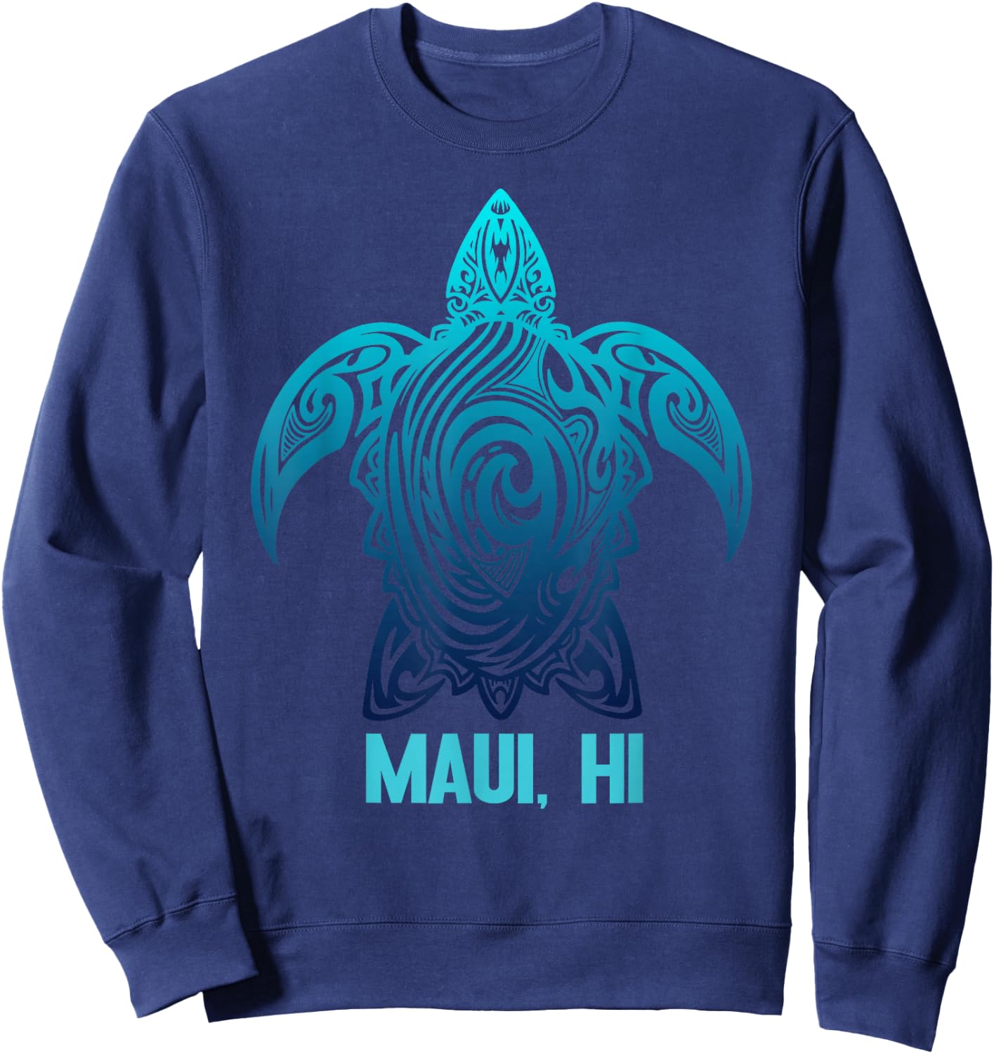 Maui Hawaii Sea Turtle Hawaiian Surfer Diving Sweatshirt - Sweatshirt | Navy