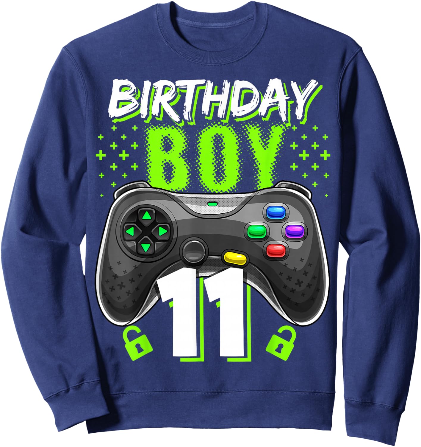 Birthday Boy 11 Video Game Controller Gamer 11th Birthday Sweatshirt - Sweatshirt | Navy