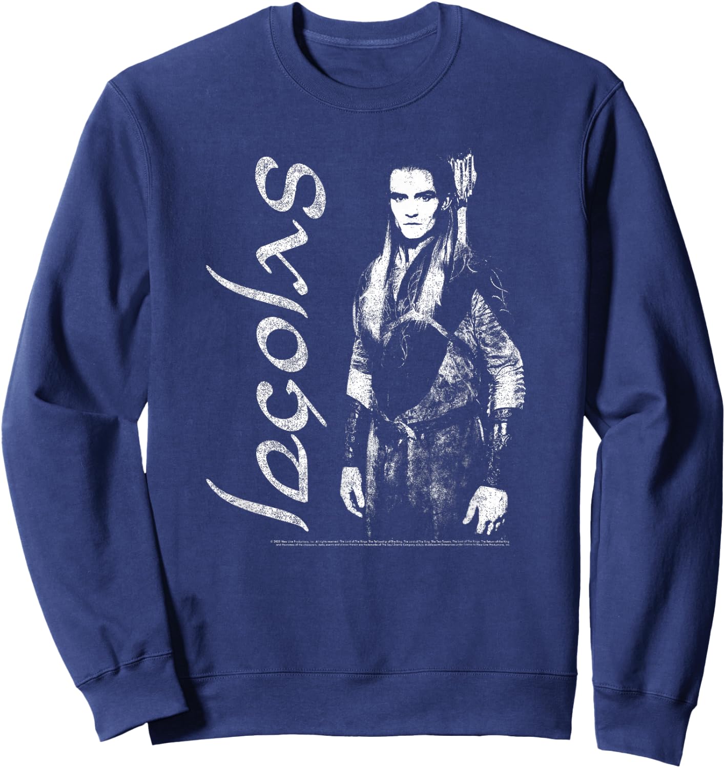 Lord of The Rings Legolas Distressed Poster Sweatshirt - Sweatshirt | Navy