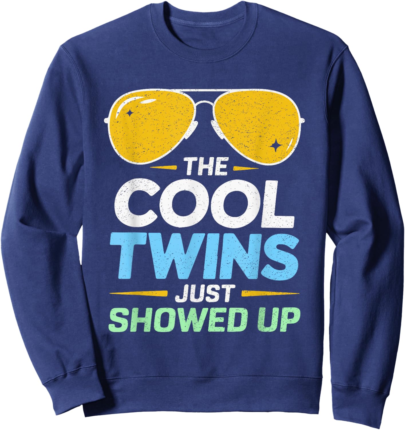 Cool Twins Just Showed Up Retro Matching Siblings Funny Kids Sweatshirt - Sweatshirt | Navy