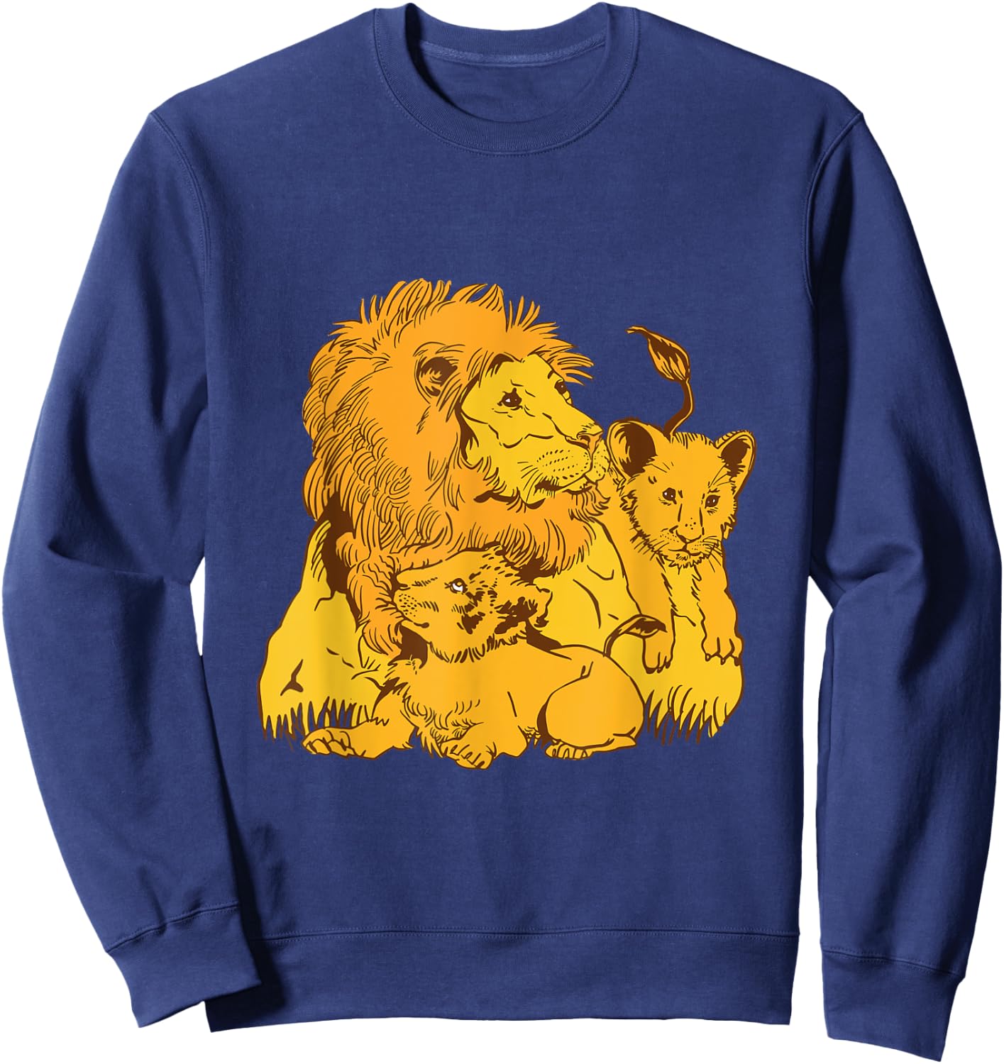 Proud Dad Lion with Cubs Lion Papa for Father's Day Sweatshirt - Sweatshirt | Navy