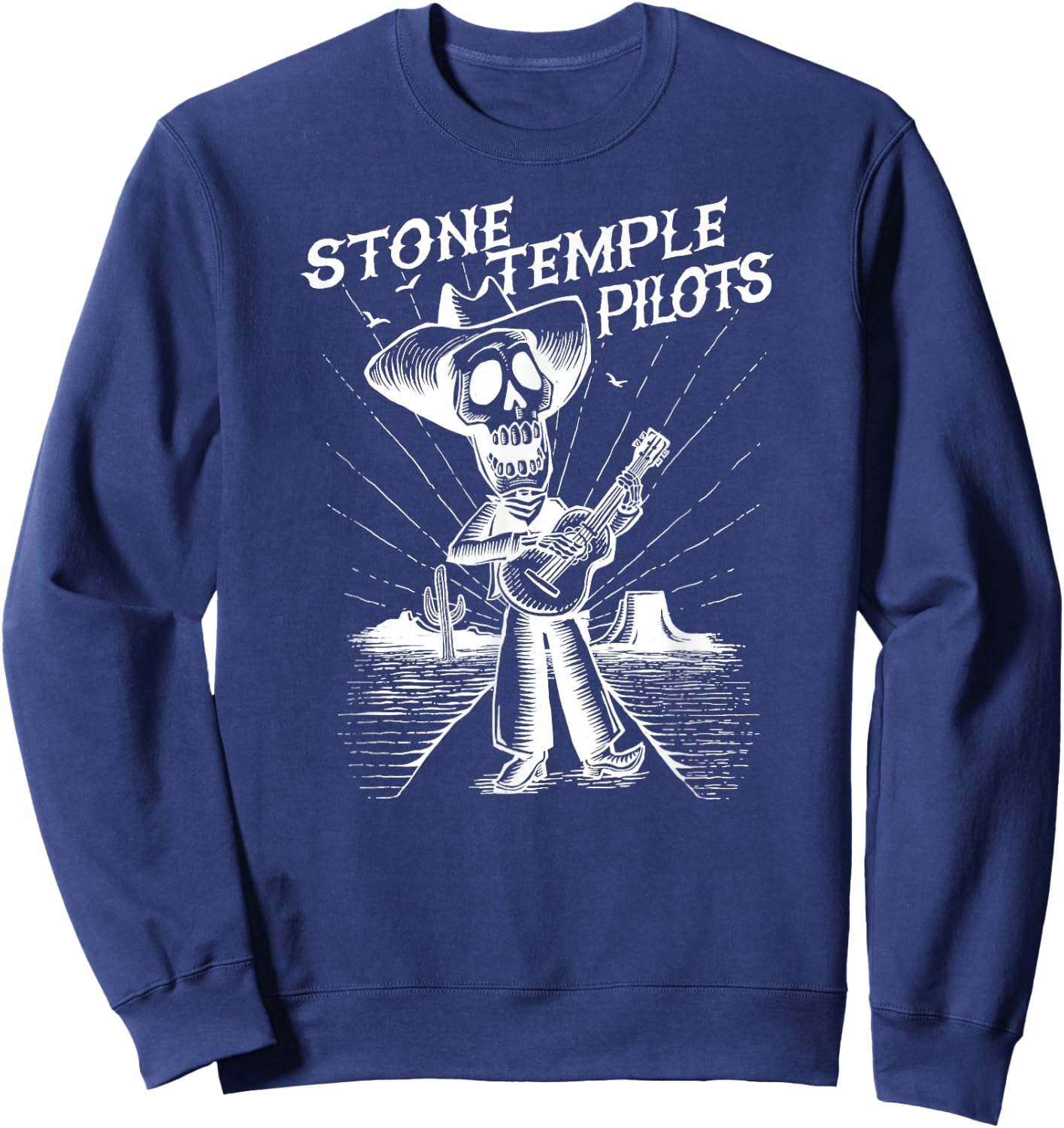 Stone Temple Pilots Day of The Dead Skeleton Sweatshirt - Sweatshirt | Navy
