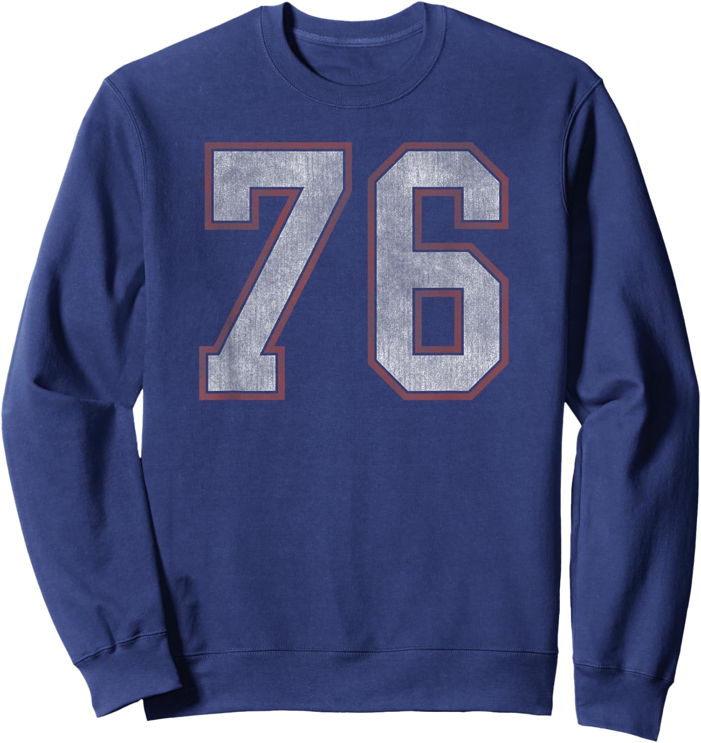Trendy Vintage Number 76 Fitness Sweatshirt - Sweatshirt | Navy