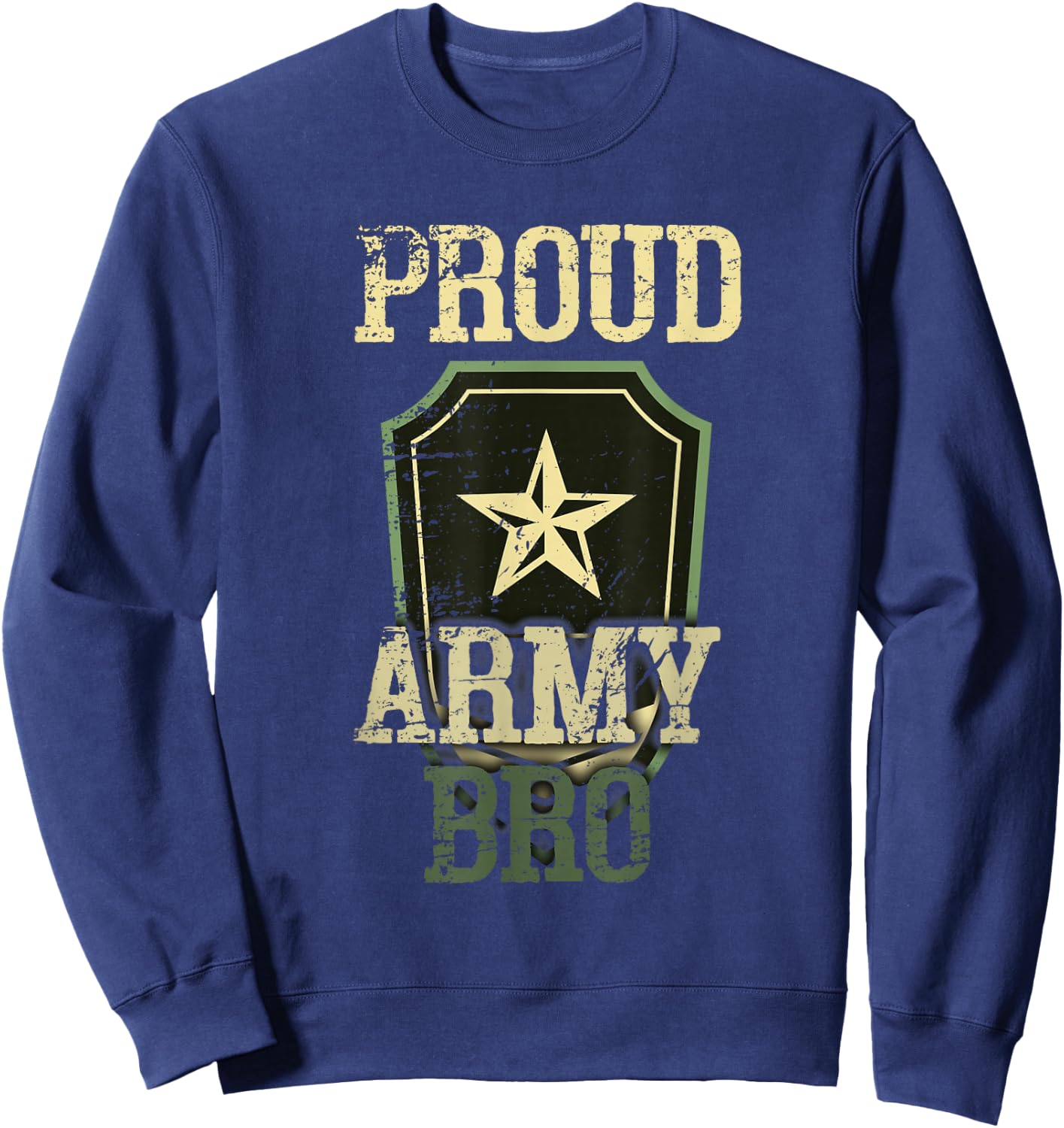 Proud Army Soldier Brother USA American Military Family Sweatshirt - Sweatshirt | Navy