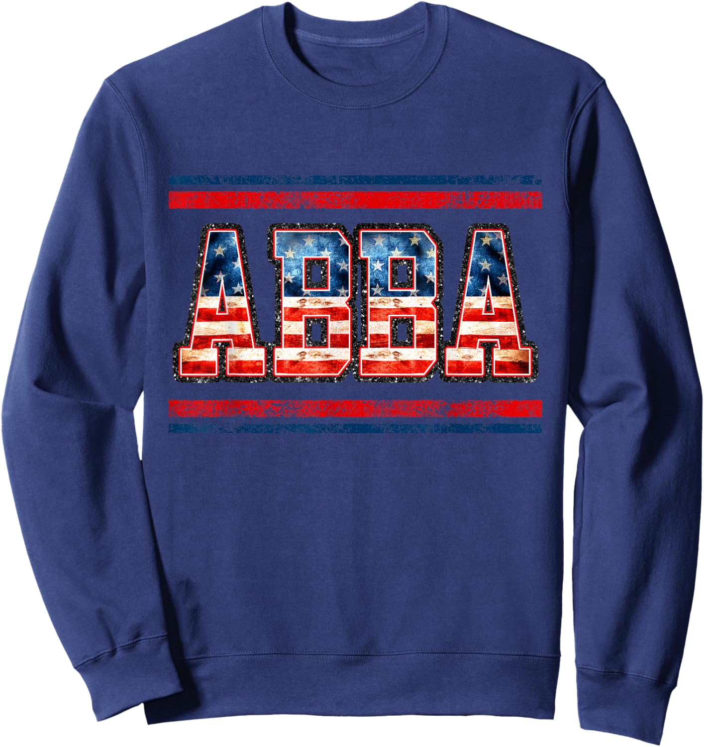 4th of July Abba Flag Shirt, Vintage Abba Shirt Sweatshirt - Sweatshirt | Navy