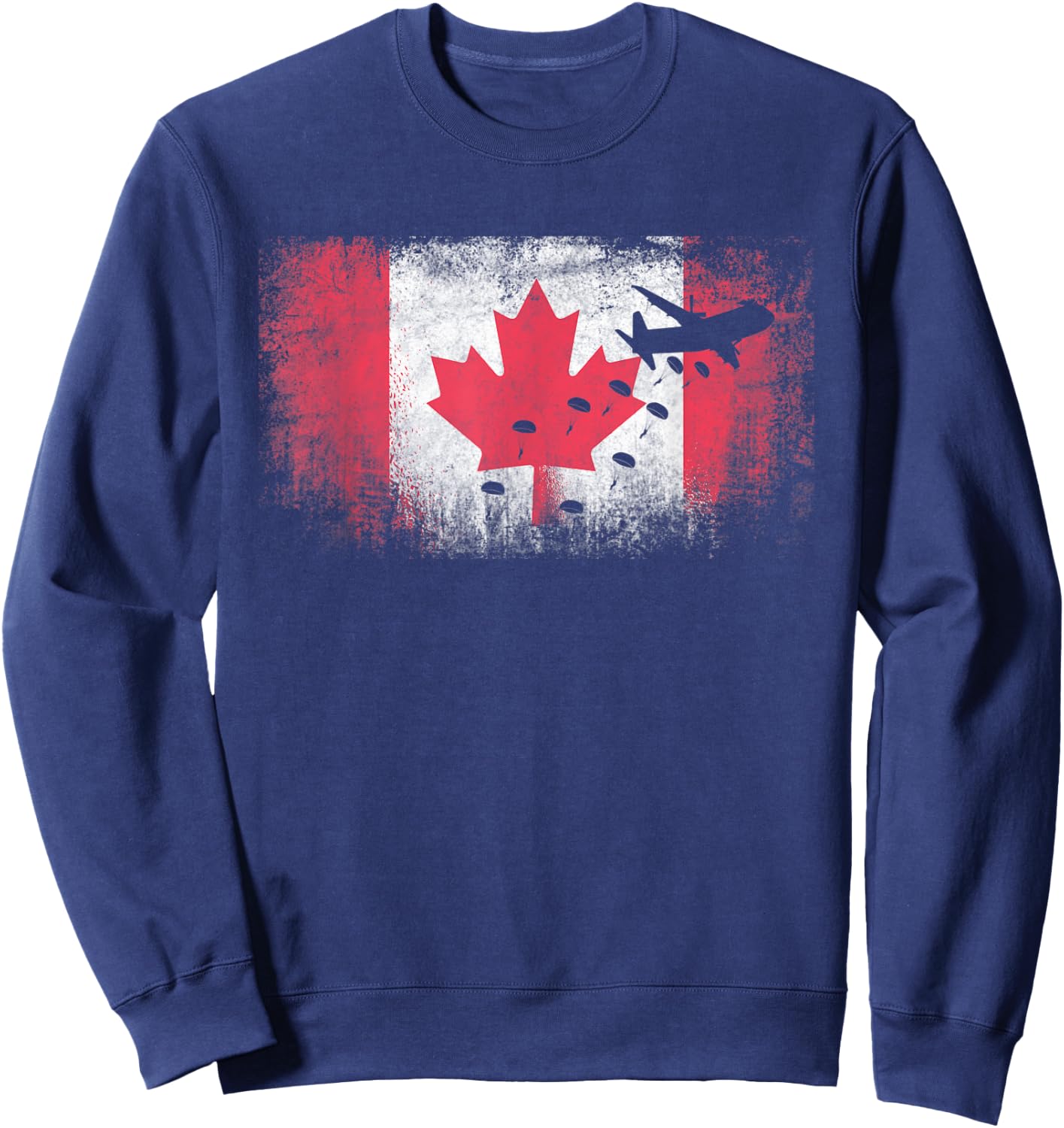 Paratrooper Canada Flag Airborne Army Sweatshirt - Sweatshirt | Navy