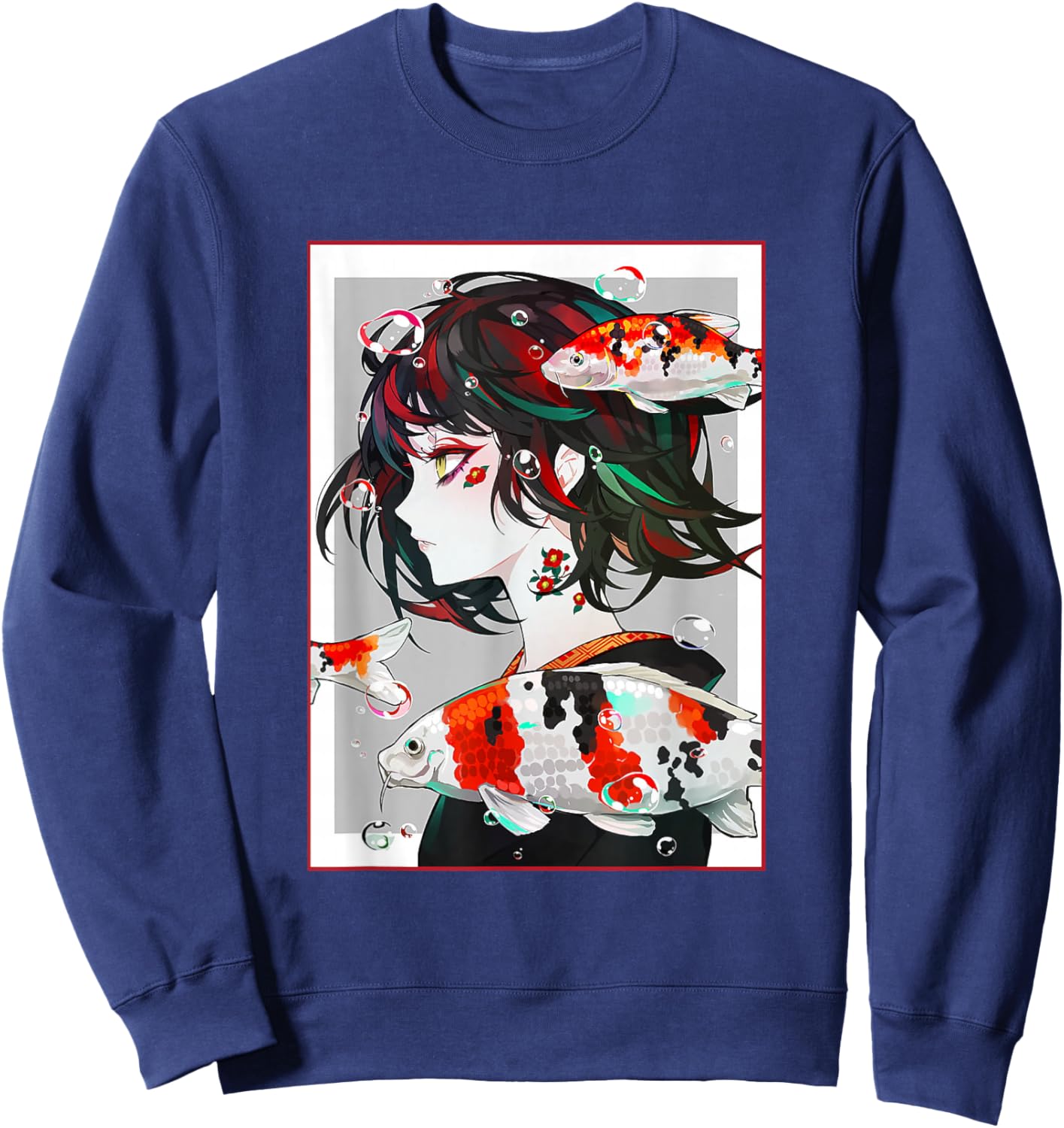 Anime Girl Japanese Aesthetic Anime Otaku Sweatshirt - Sweatshirt | Navy