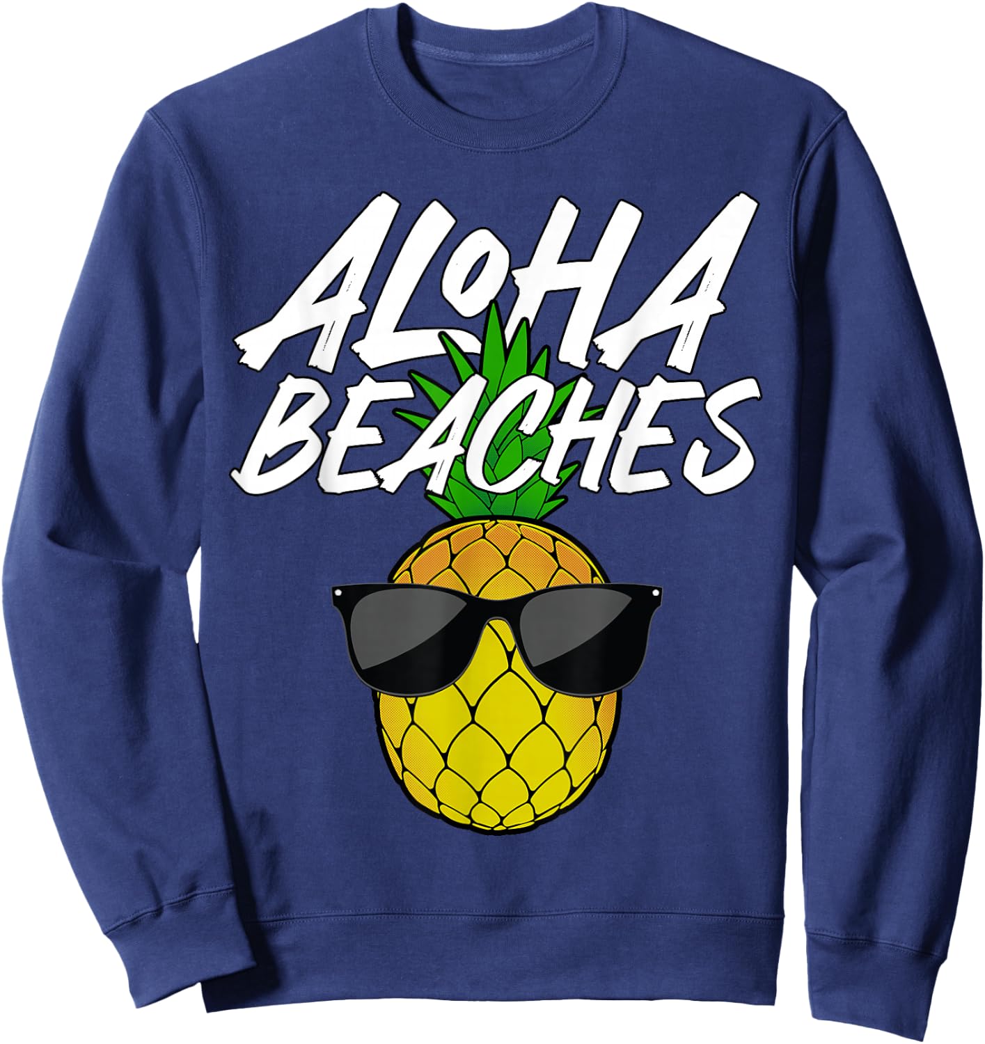 Funny Aloha Beaches Designs Women Pineapple Hawaiian Sweatshirt - Sweatshirt | Navy