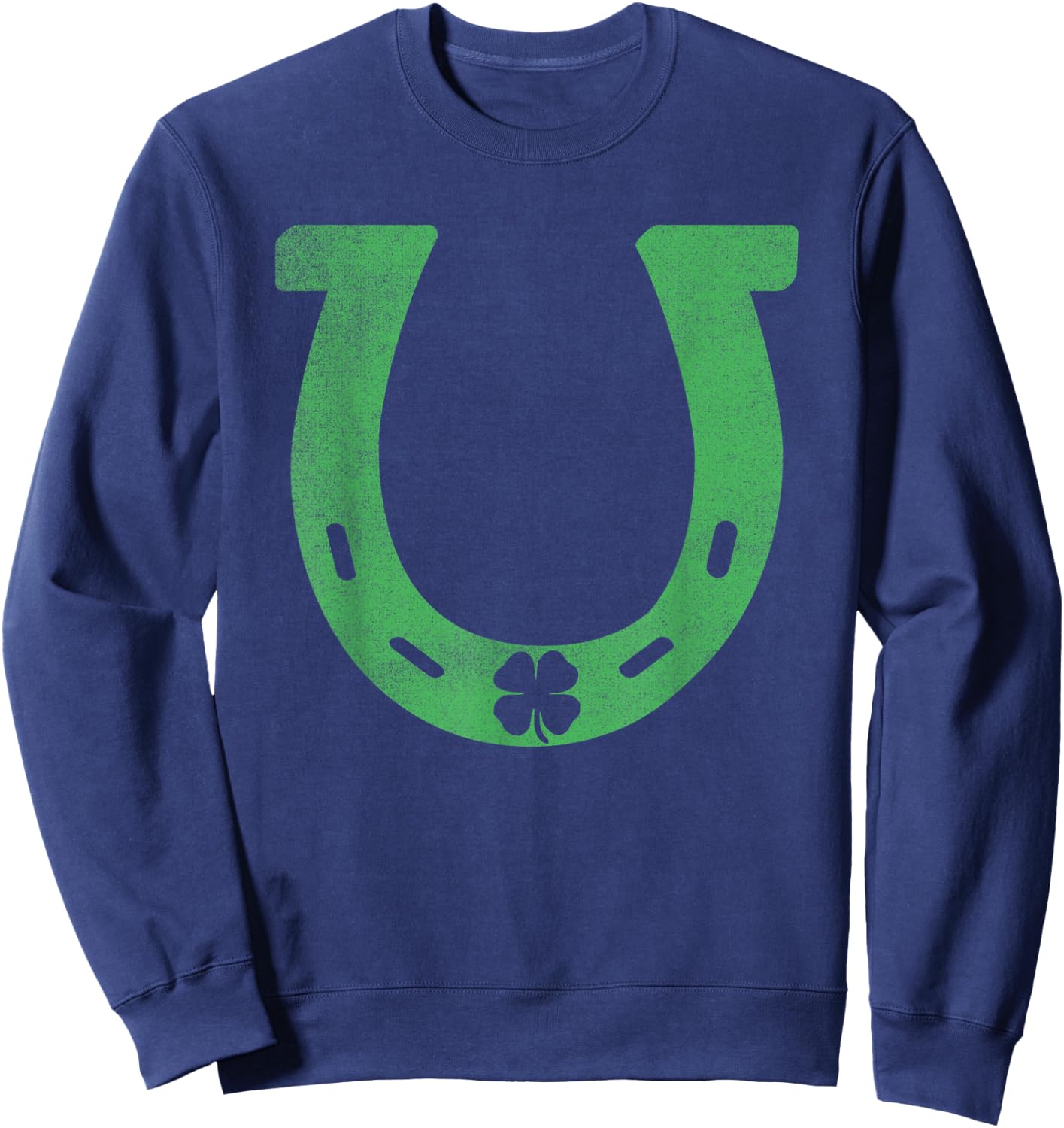 Horseshoe Gift St. Patrick's Day Shamrock Irish Clover Lucky Sweatshirt - Sweatshirt | Navy