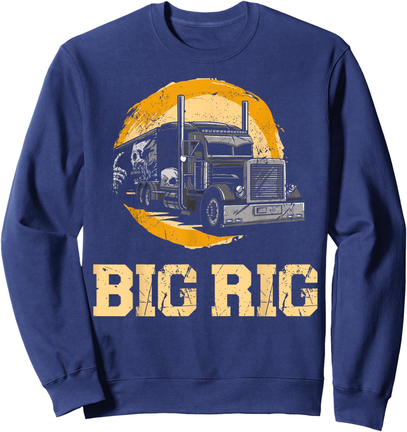 Trucker Truck Driver Vintage Big Rig Sweatshirt - Sweatshirt | Navy