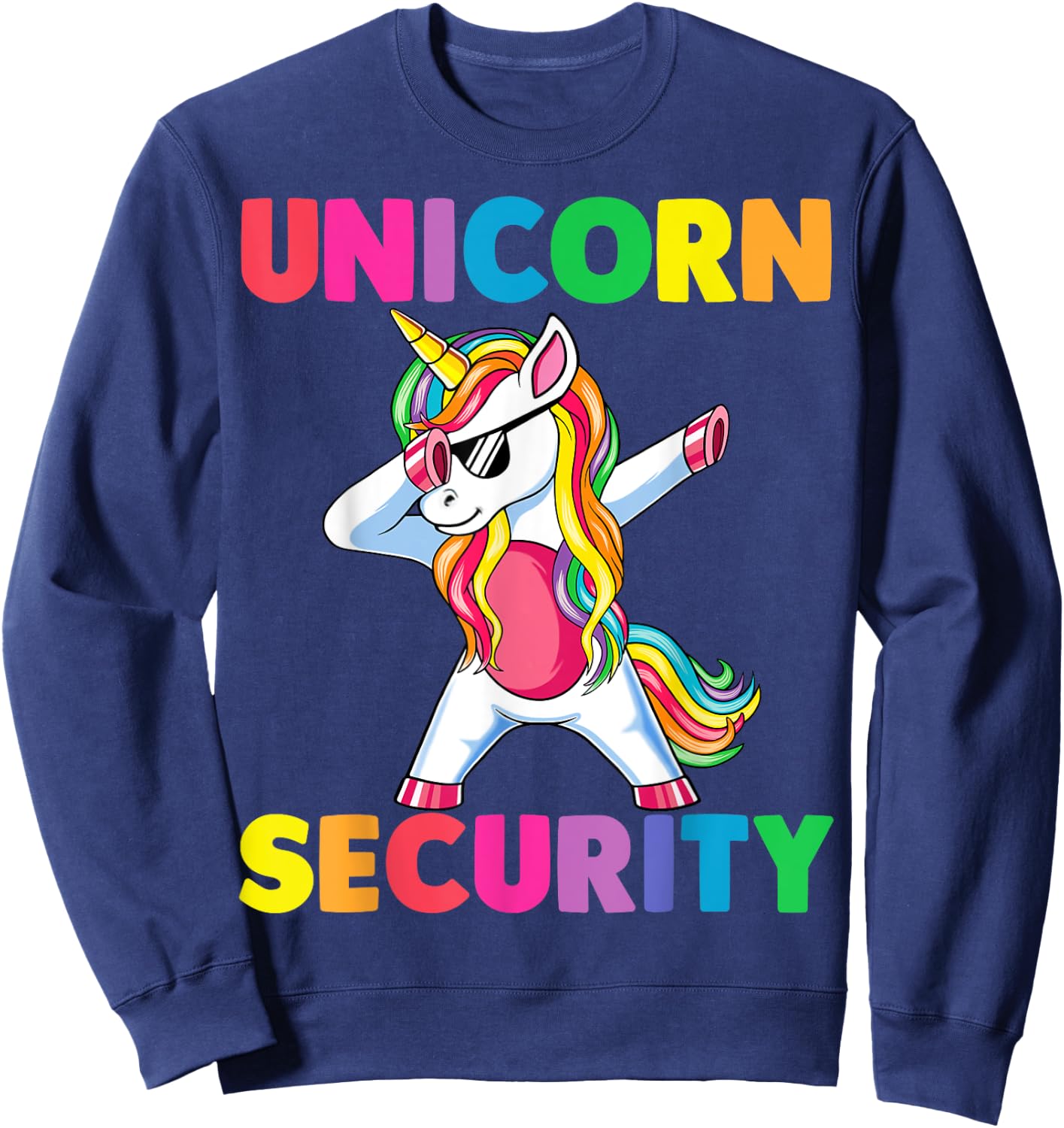 Halloween Dad Mom Daughter Adult Costume Unicorn Security Sweatshirt - Sweatshirt | Navy