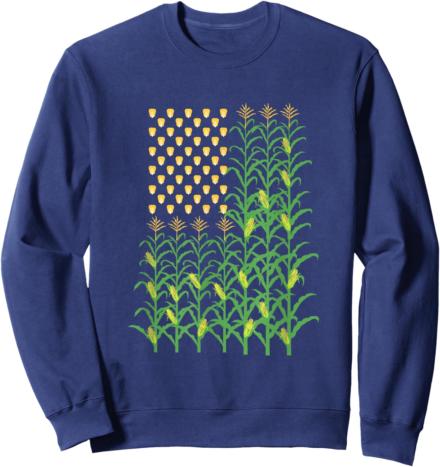 Corn Farmer - American Flag Crop Farmers Farm Farming Gift Sweatshirt - Sweatshirt | Navy