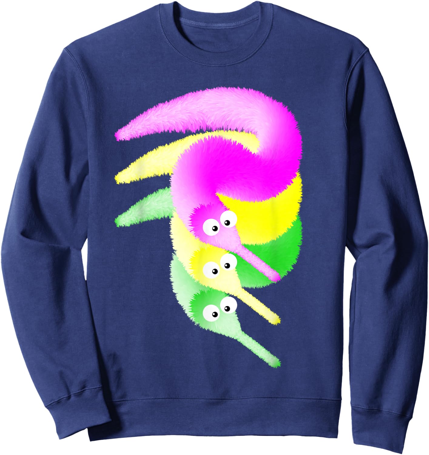 Worms on a String Fuzzy Wiggly Magic Worm Toy Sweatshirt - Sweatshirt | Navy
