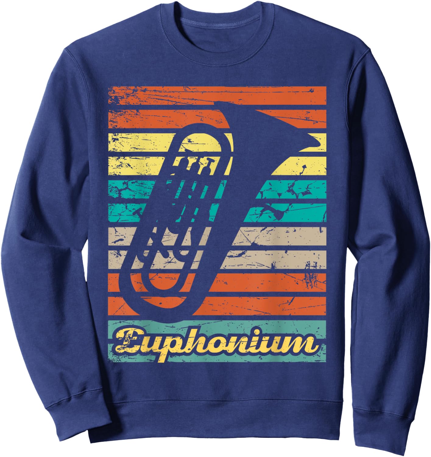 Retro Euphonium Player Euphoniumist Marching Band Sweatshirt - Sweatshirt | Navy
