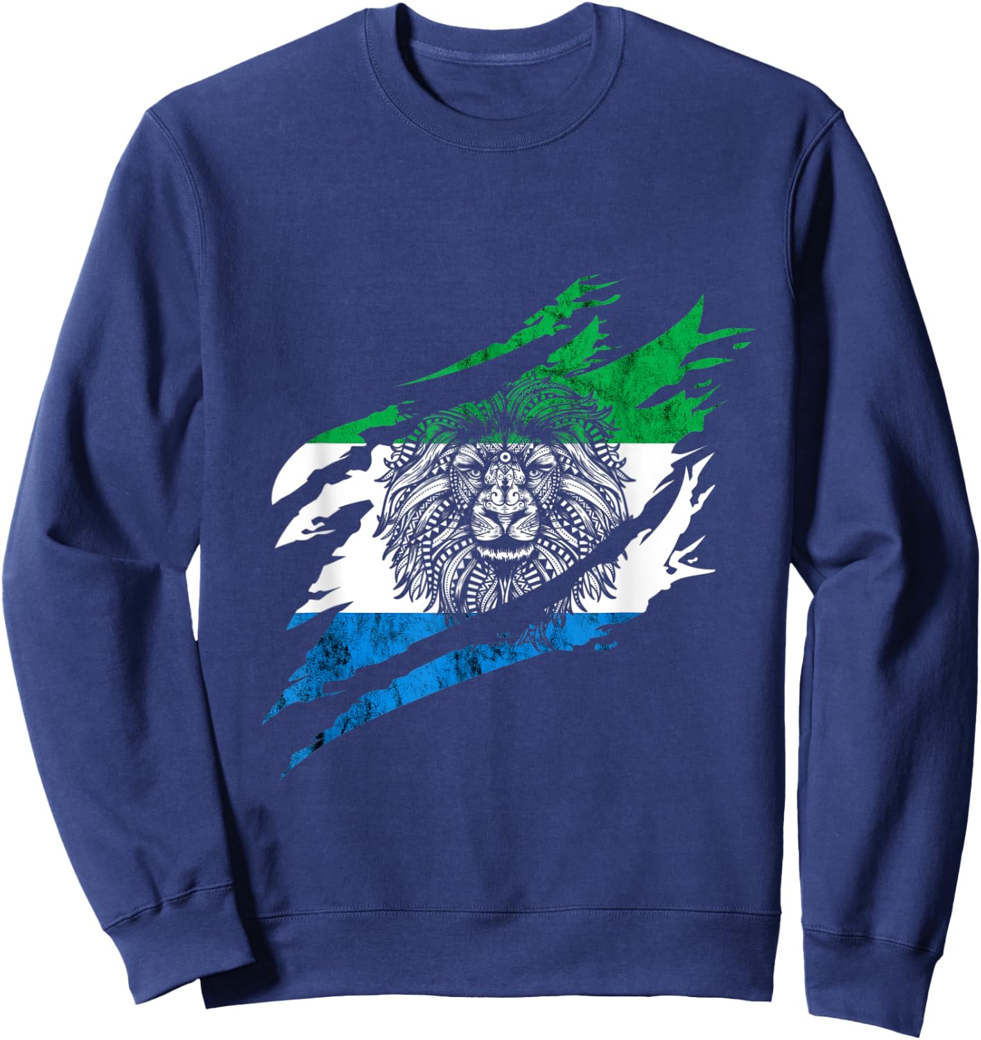 Sierra Leone Heroic Flag Sierra Leonean Pride Roots Sweatshirt - Sweatshirt | Navy