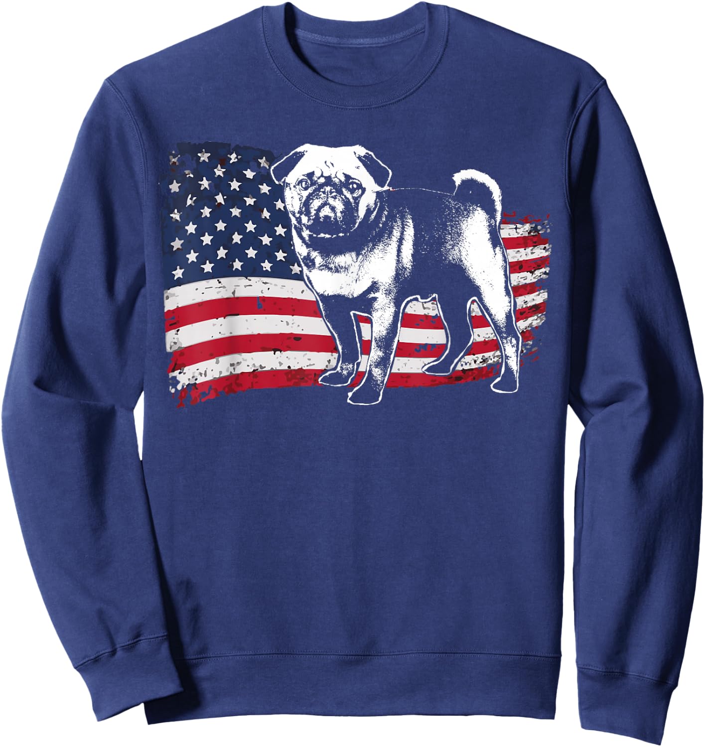 Pug Puggie-Dog Sweatshirt - Sweatshirt | Navy