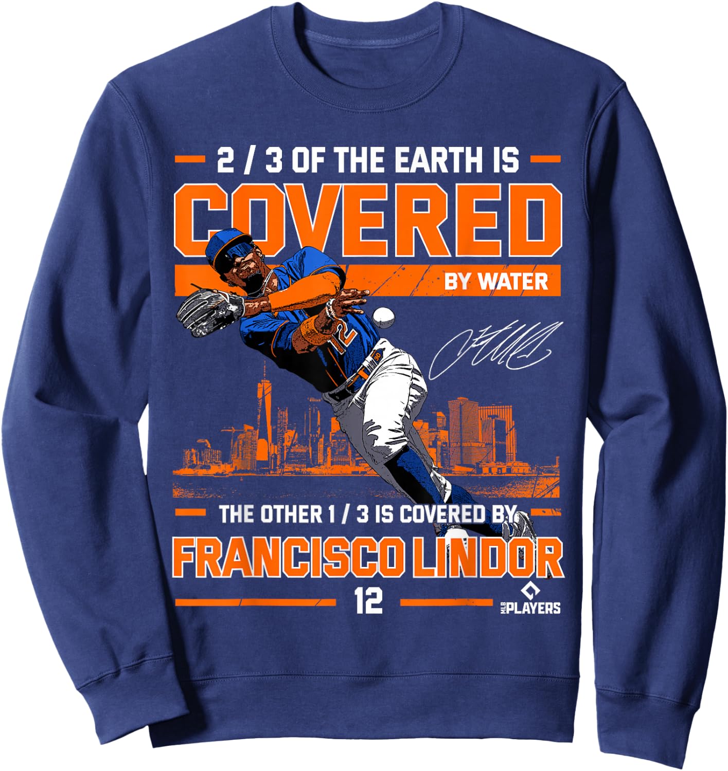 Francisco Lindor Covered Paquito New York MLBPA Sweatshirt - Sweatshirt | Navy