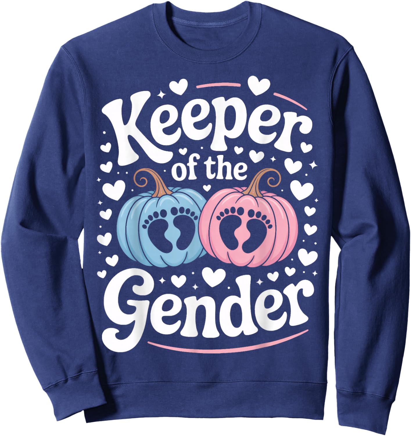 Keeper of The Gender Daddy Mom to Be Gender Reveal Sweatshirt - Sweatshirt | Navy