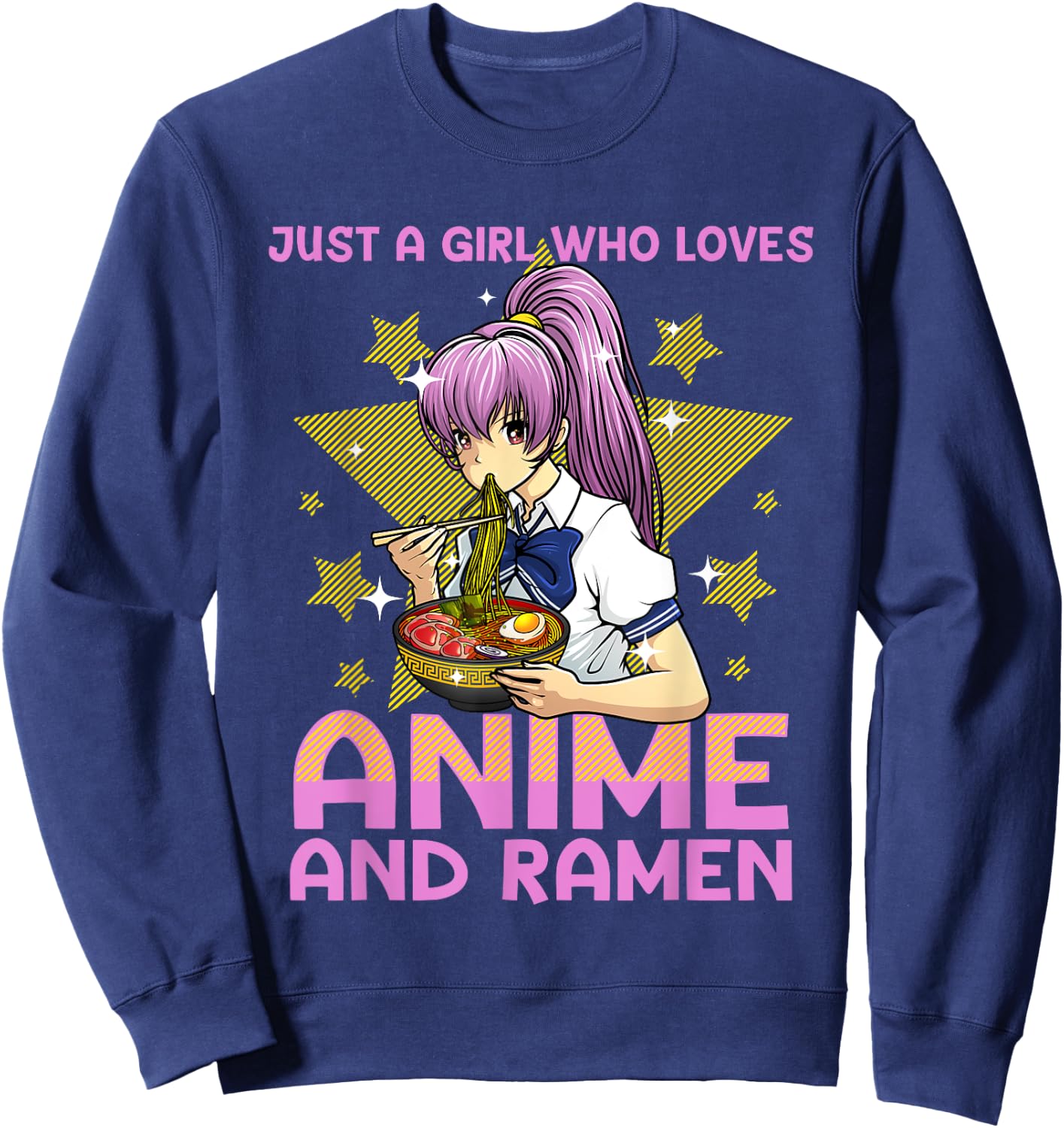 Anime Art Teen Girls Anime Merch Ramen Anime Lover Sweatshirt - Sweatshirt | Navy