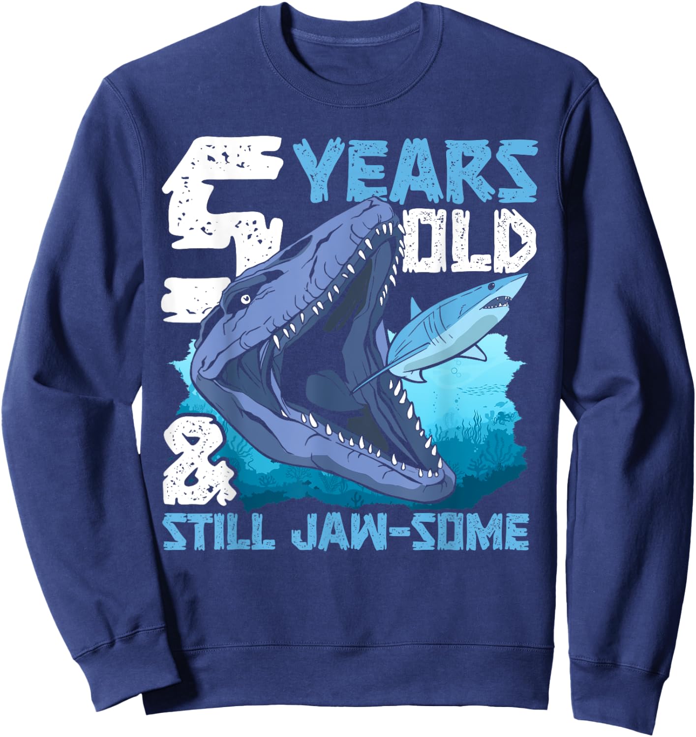 Marine Reptile Mosasaur Paleontology Prehistoric Mosasaurus Sweatshirt - Sweatshirt | Navy