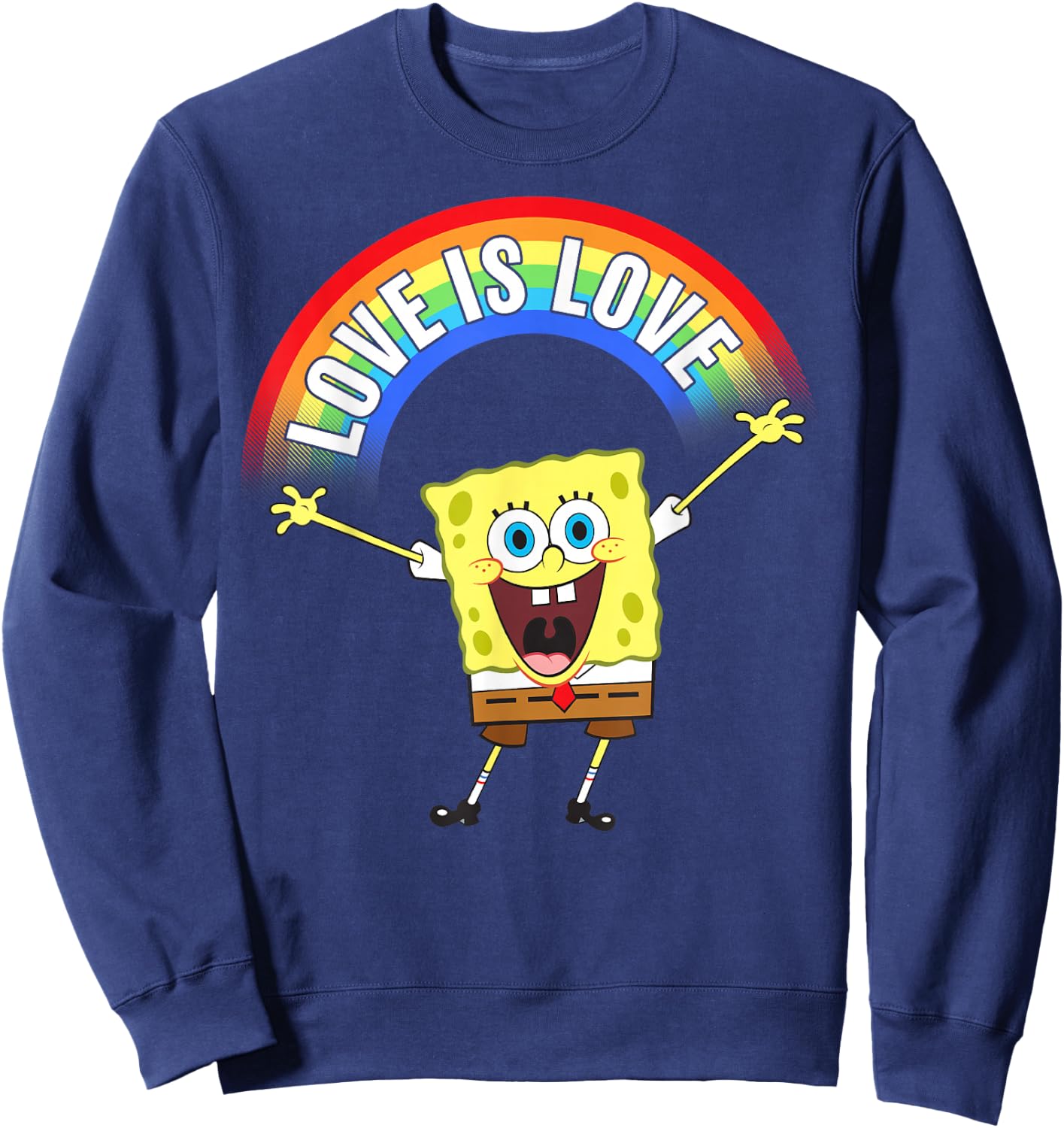 SpongeBob SquarePants Pride Love Is Love Rainbow Sweatshirt - Sweatshirt | Navy